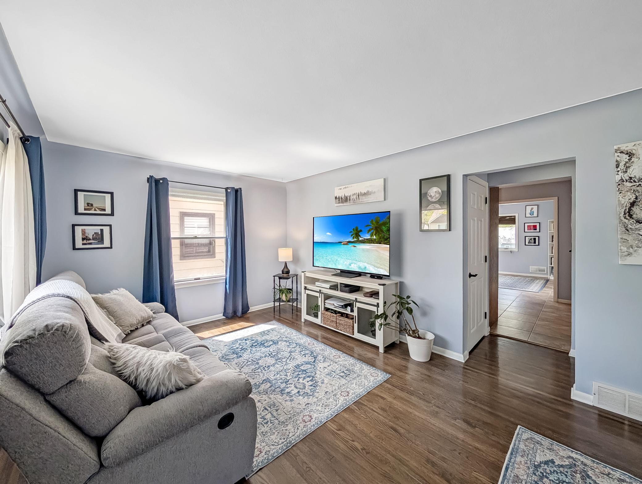 Natural light floods this living room!