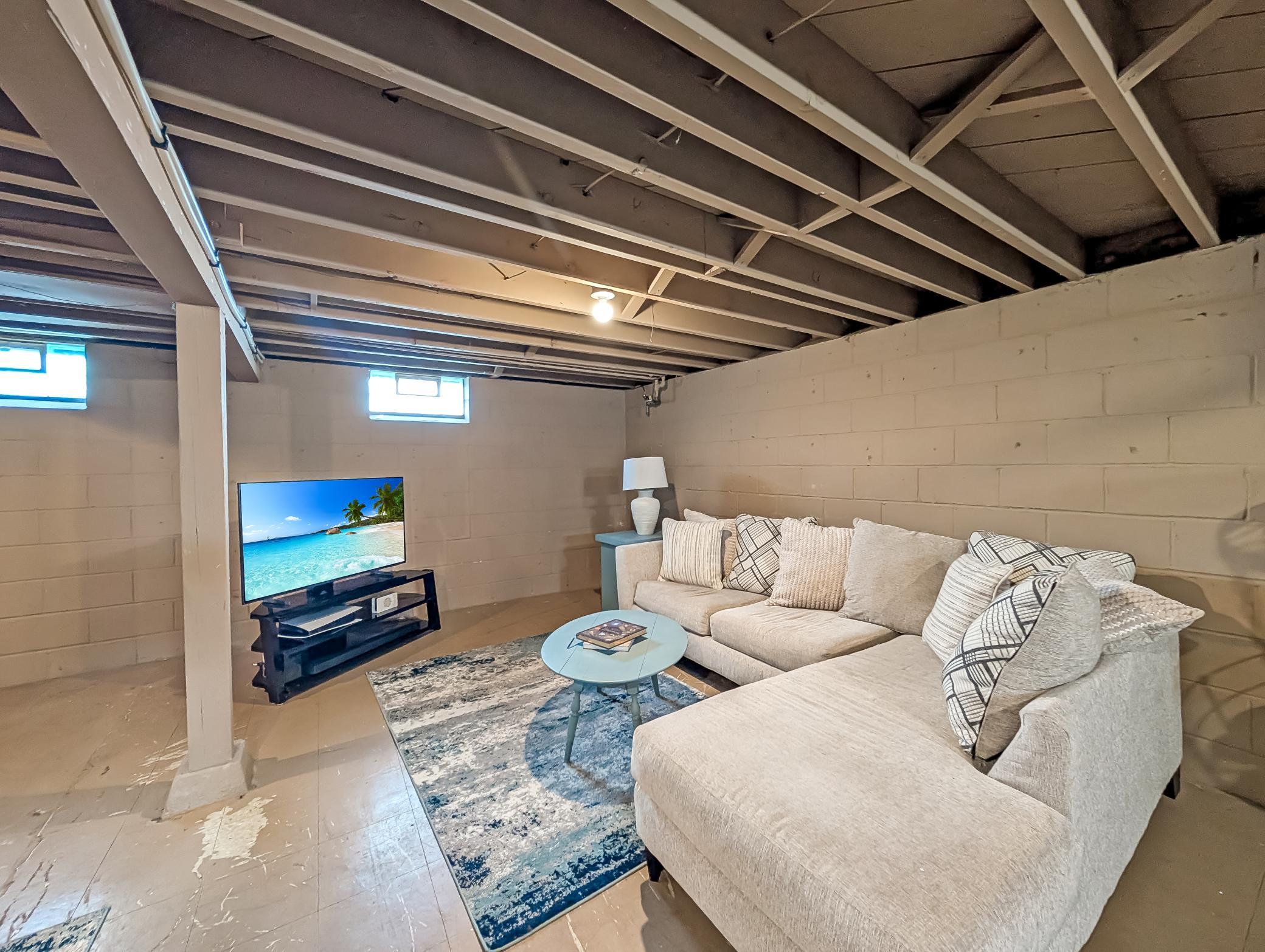 Plenty of space for a family room down here!
