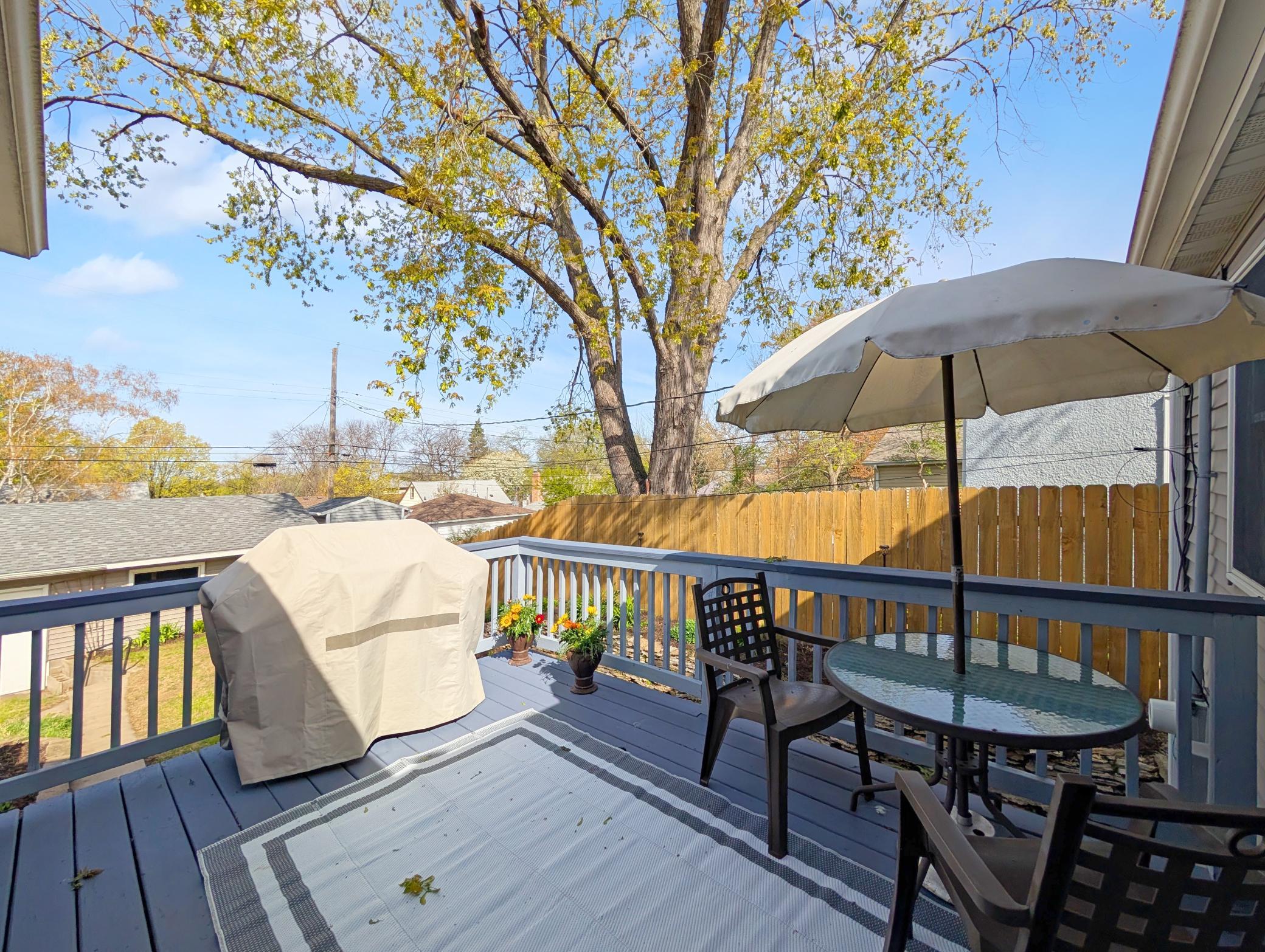 Deck overlooking the back yard!