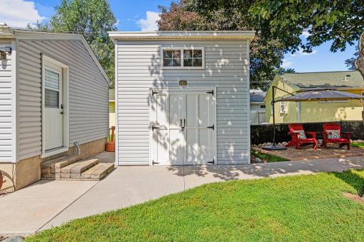 Custom shed for extra storage or projects.
