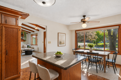 Virtual staging of kitchen and dining area