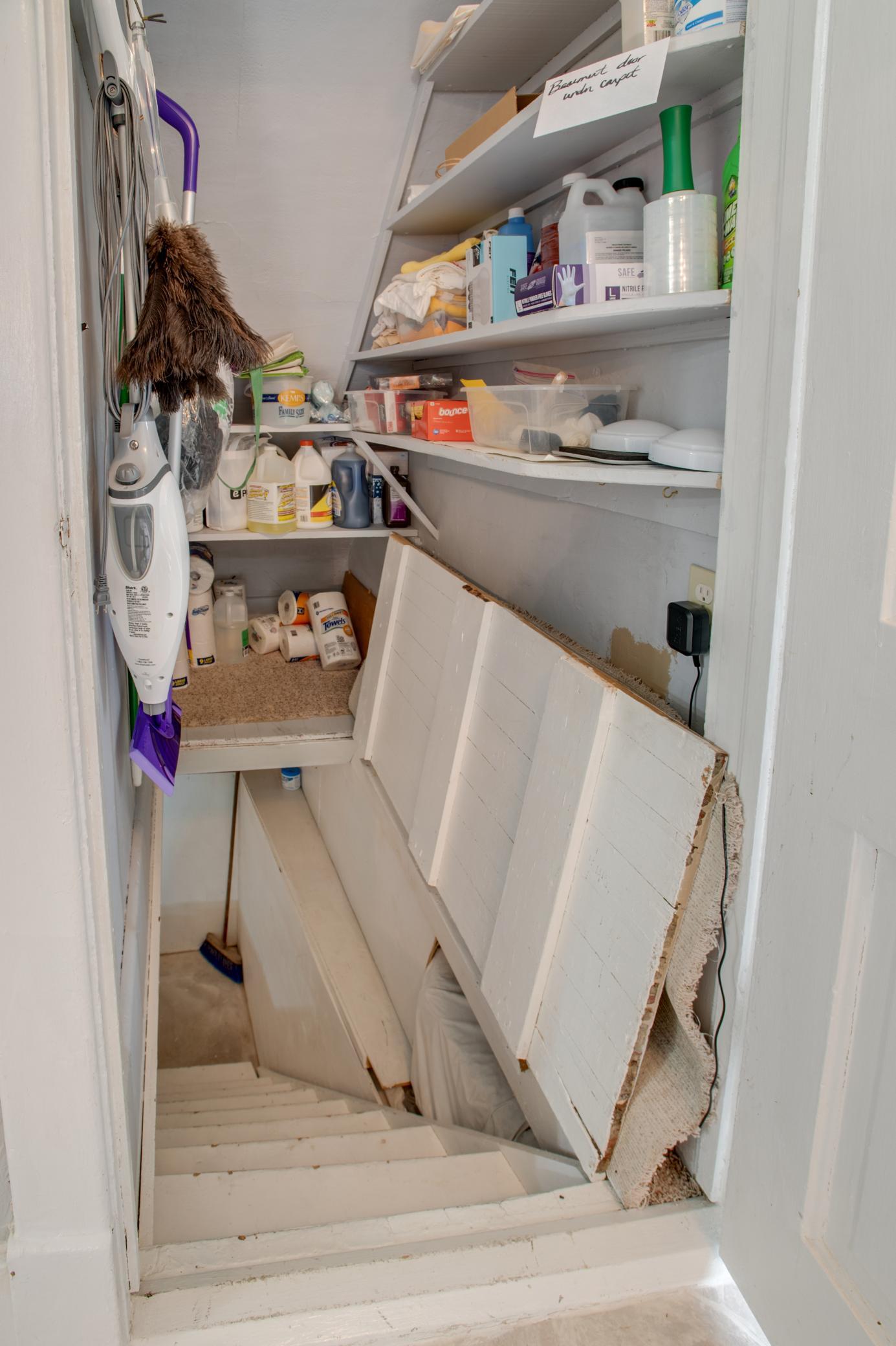 Closet allows entry to basement