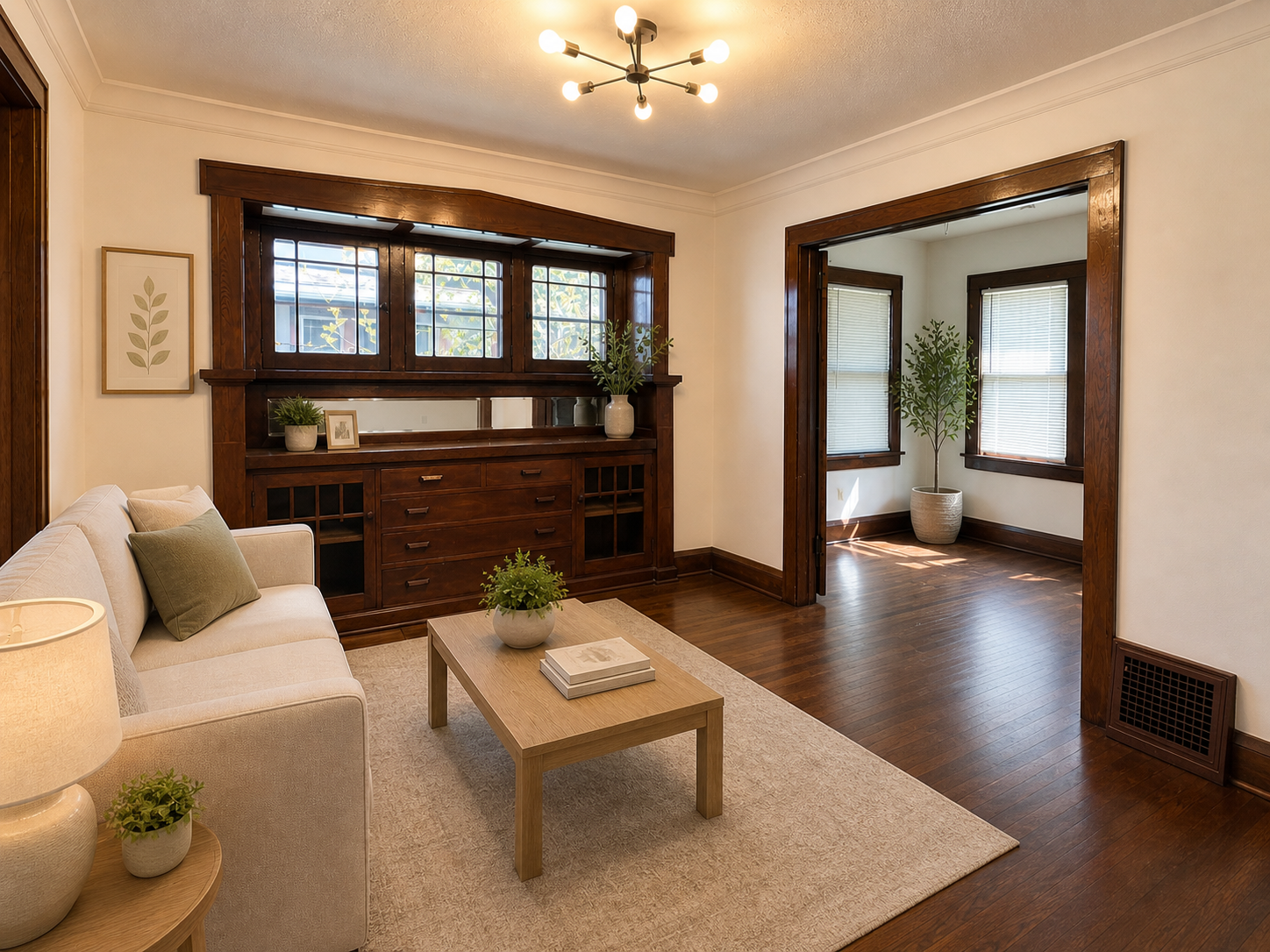 Dining room virtually staged