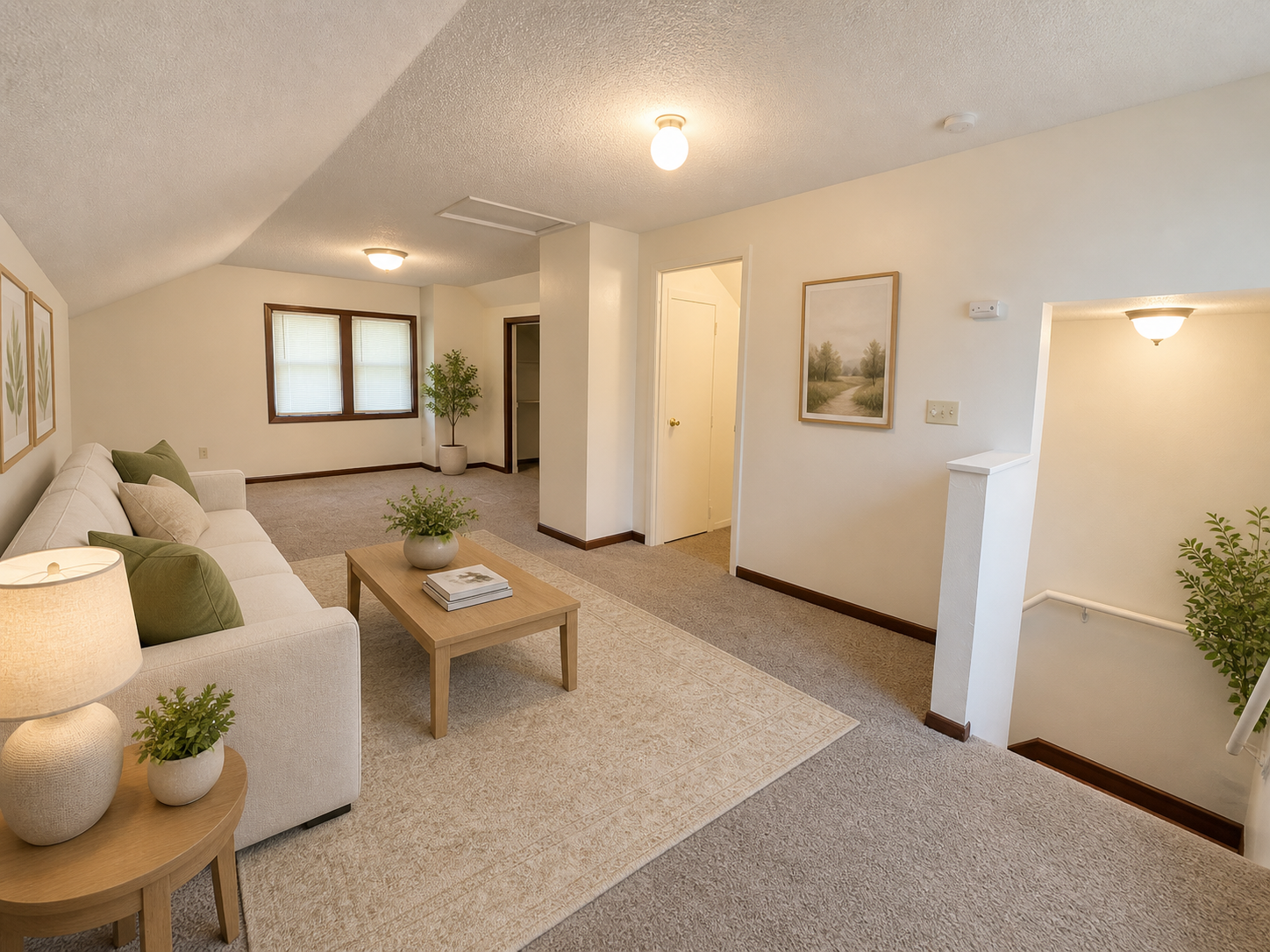 Upstairs space virtually staged