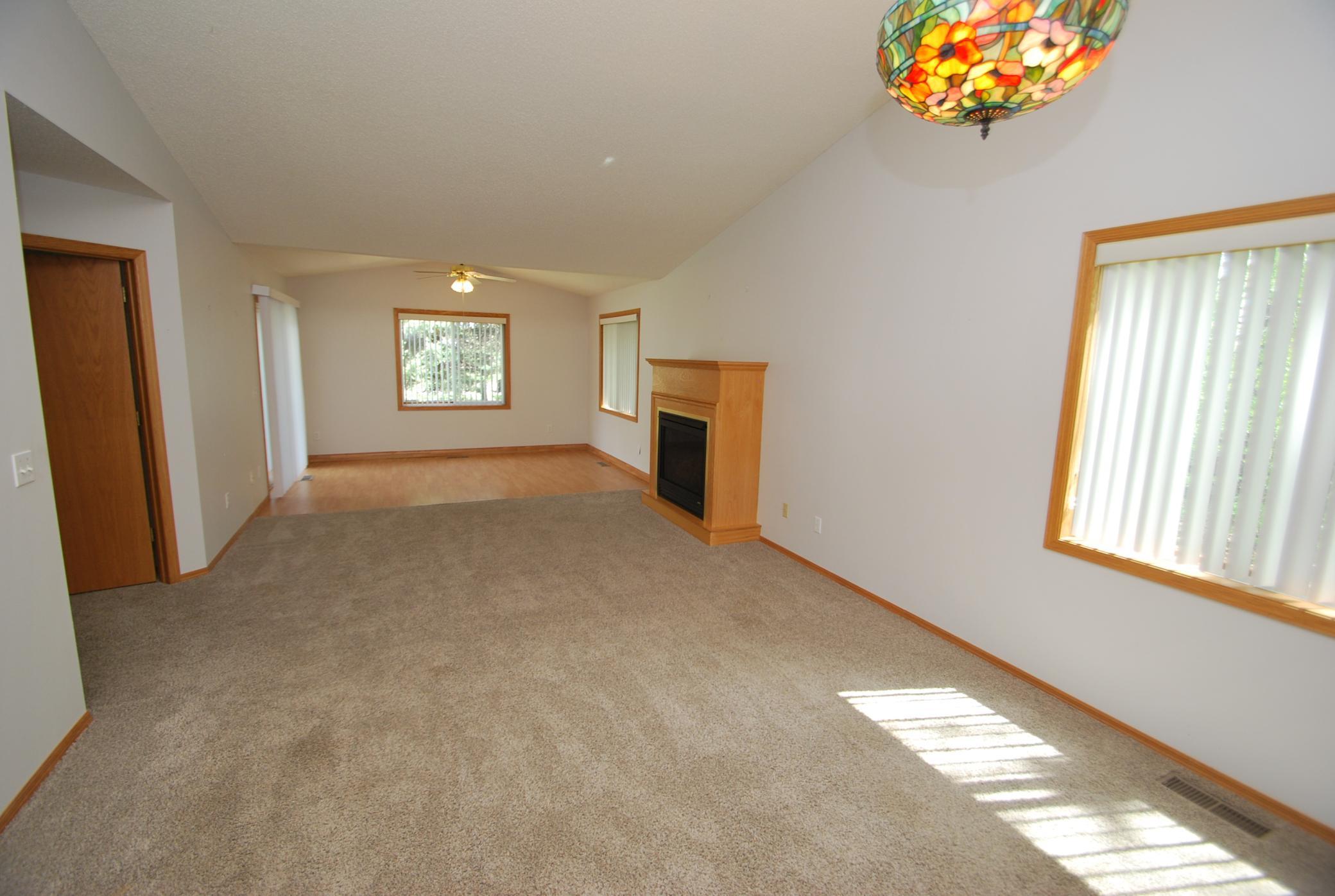 Dining area looking into the living room area