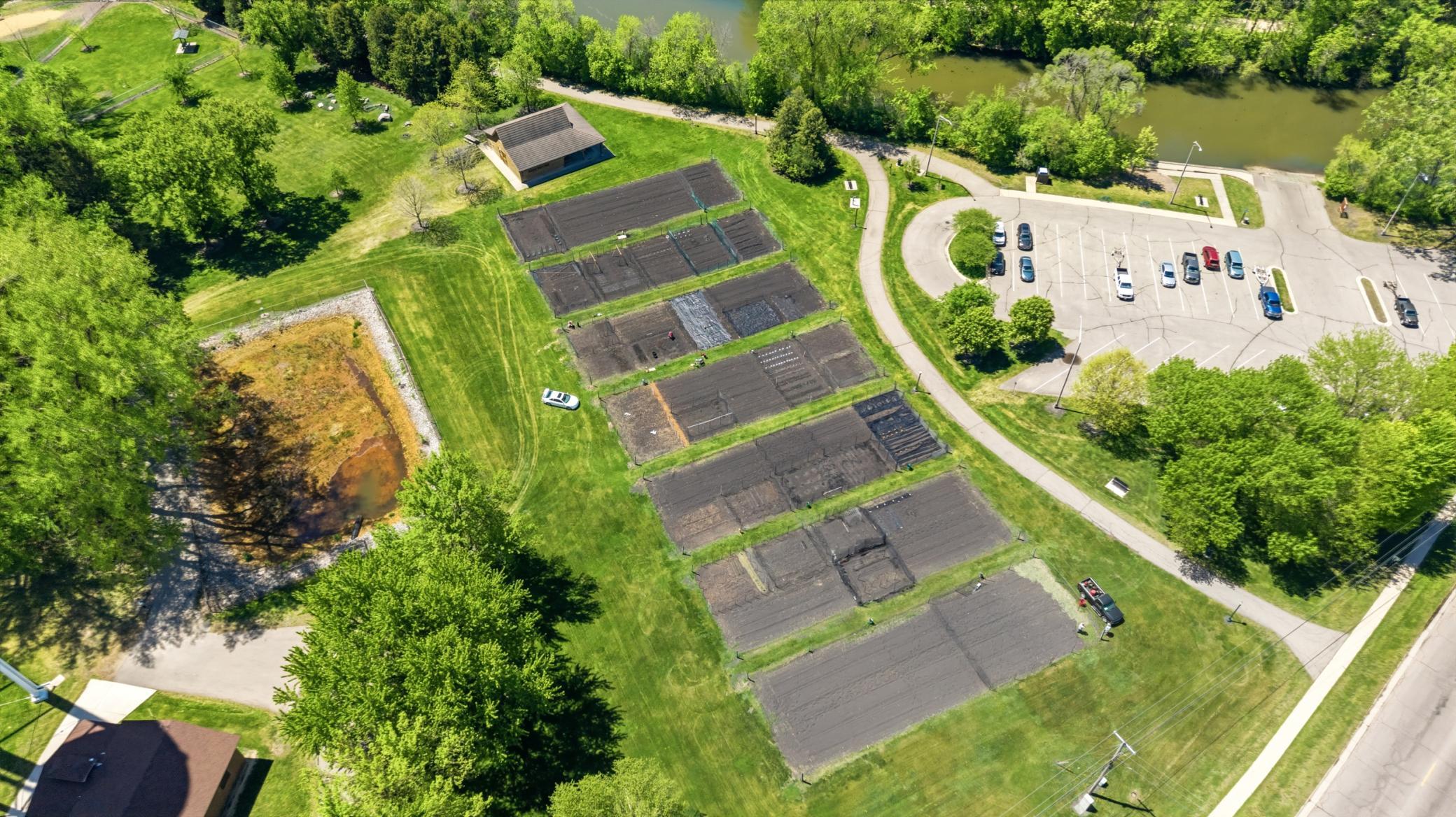 A community garden is across the road
