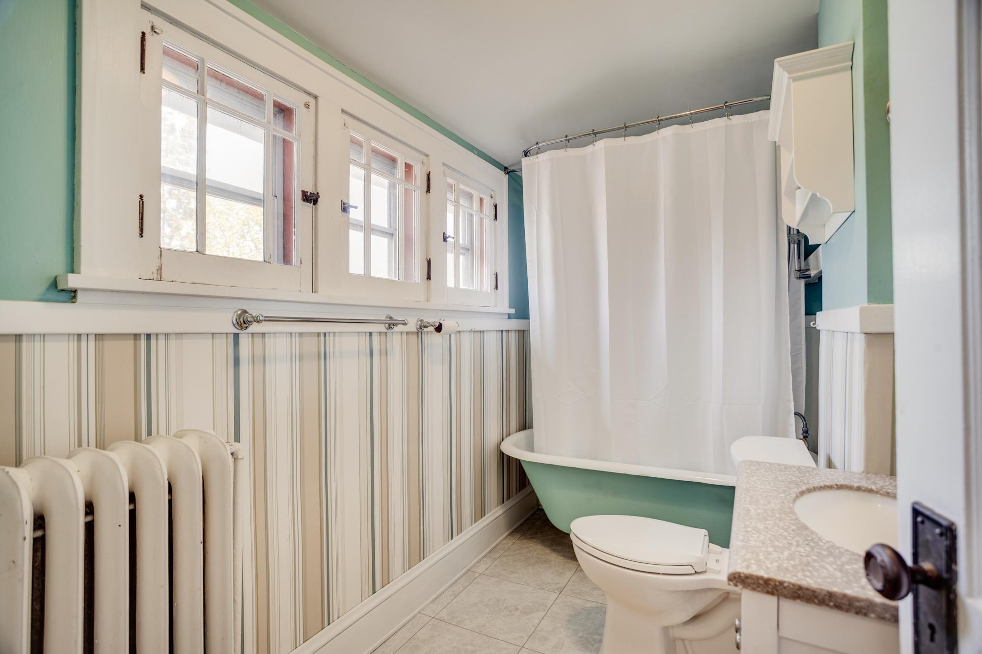 Second floor full bathroom with clawfoot tub