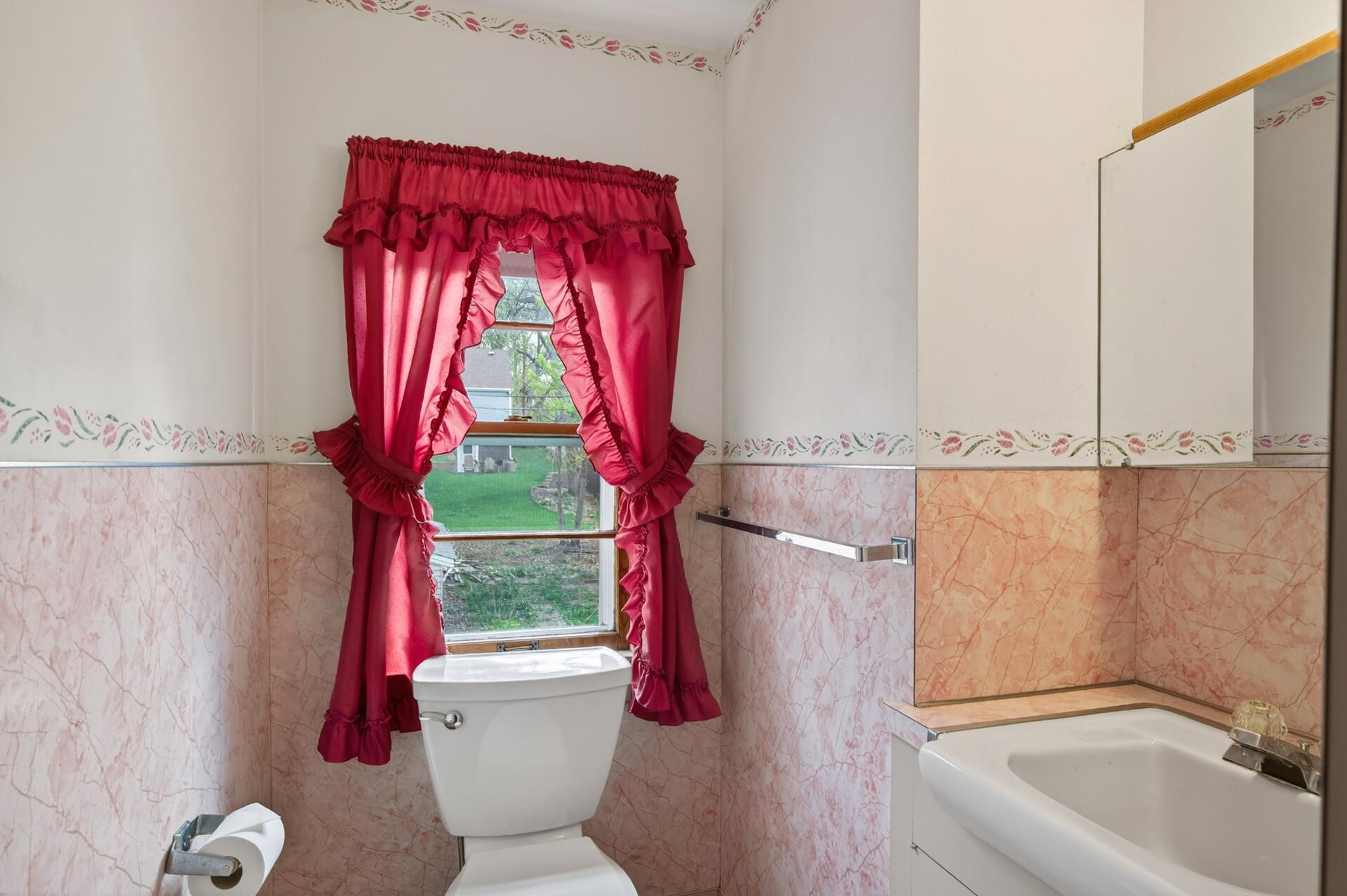 Half bathroom upstairs with room for future expansion