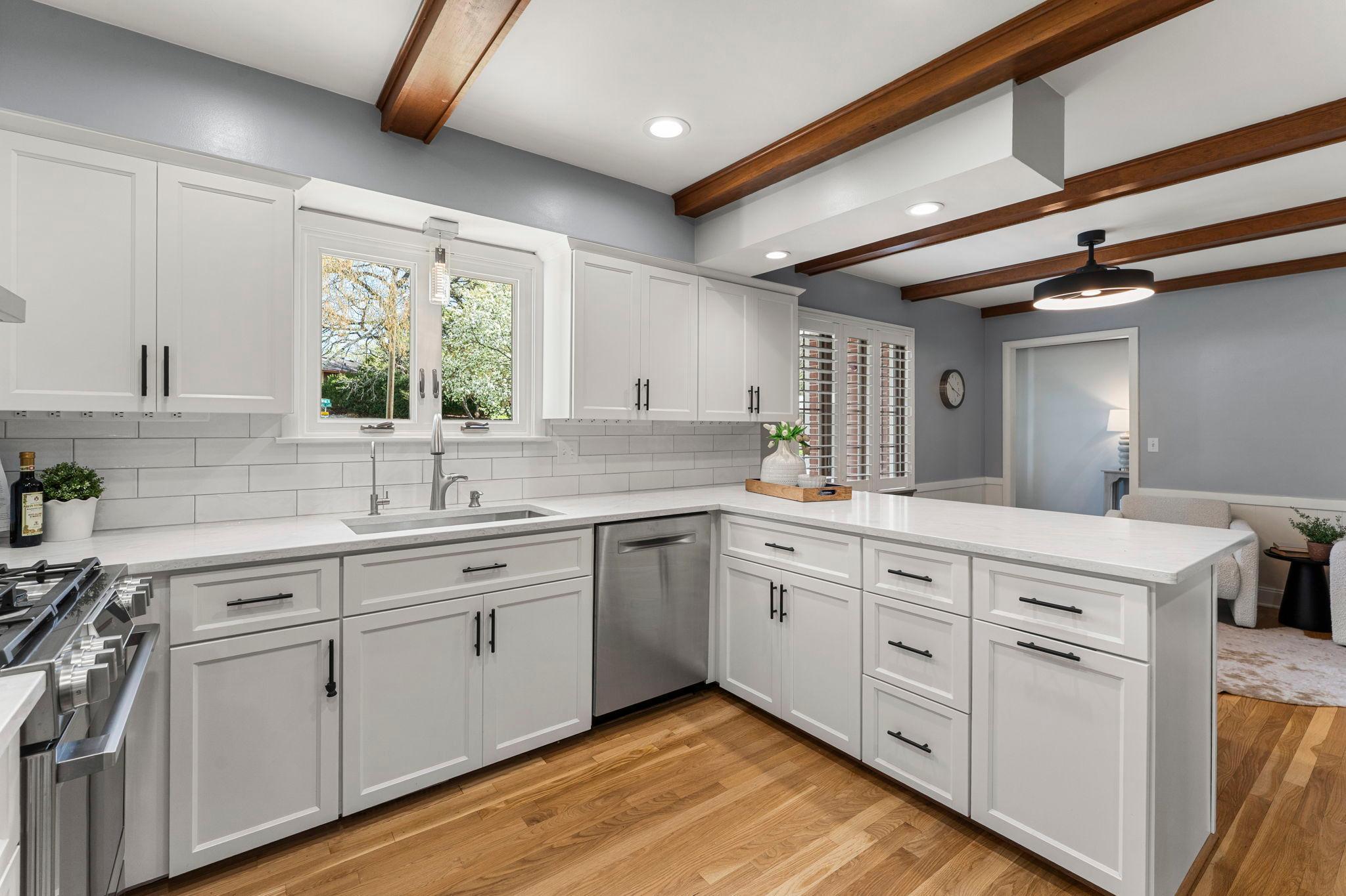 The updated kitchen continues the charm.