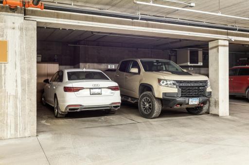 2 underground Parking spots available with this unit in heated garage.