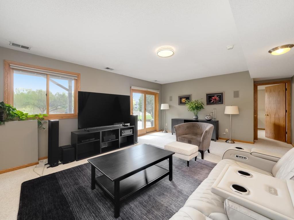 lower level family room leading out to patio