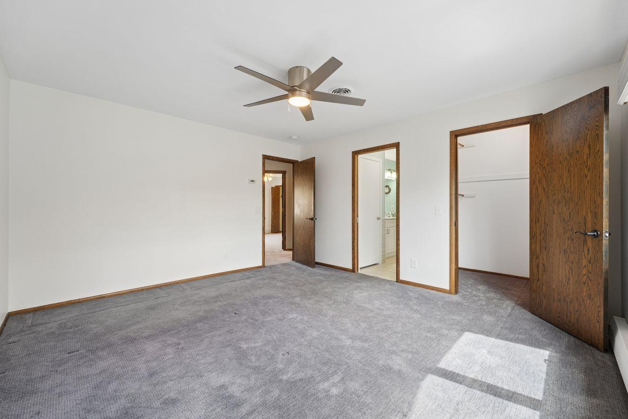 Owner suite with private bath and large walk in closet.