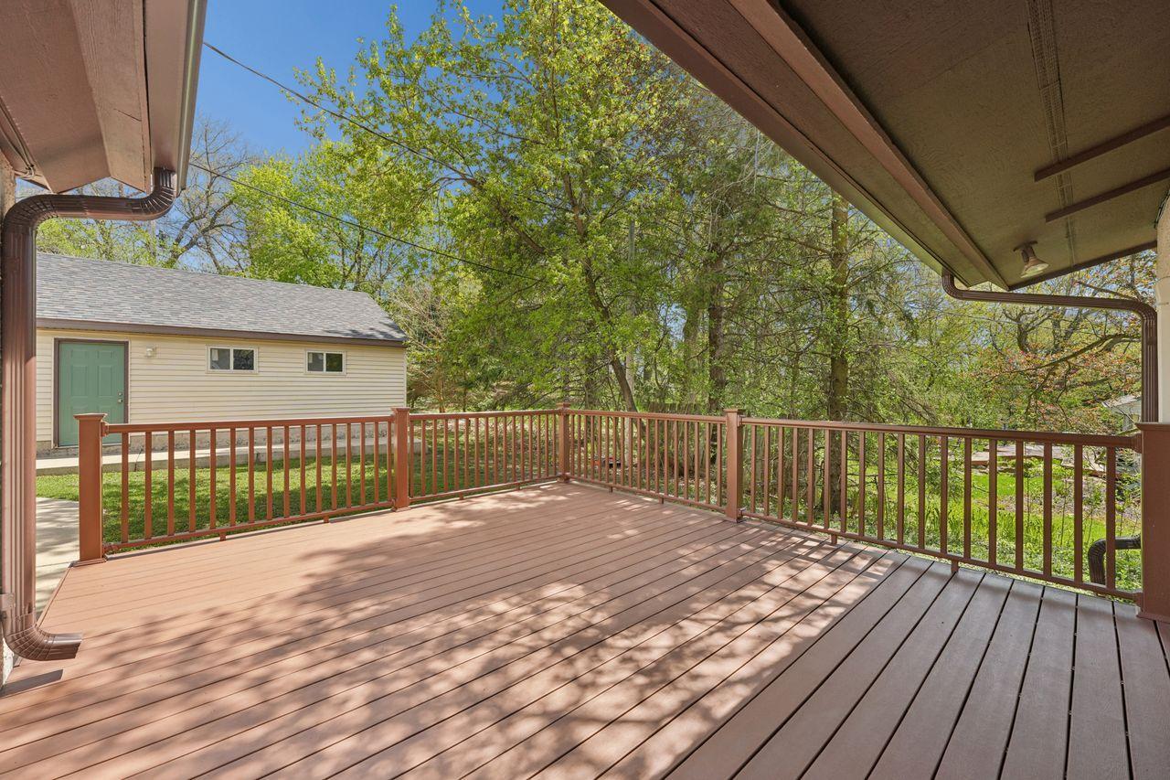 Large outdoor entertaining space with maintenance free decking, overlooking spacious backyard 26.5x20