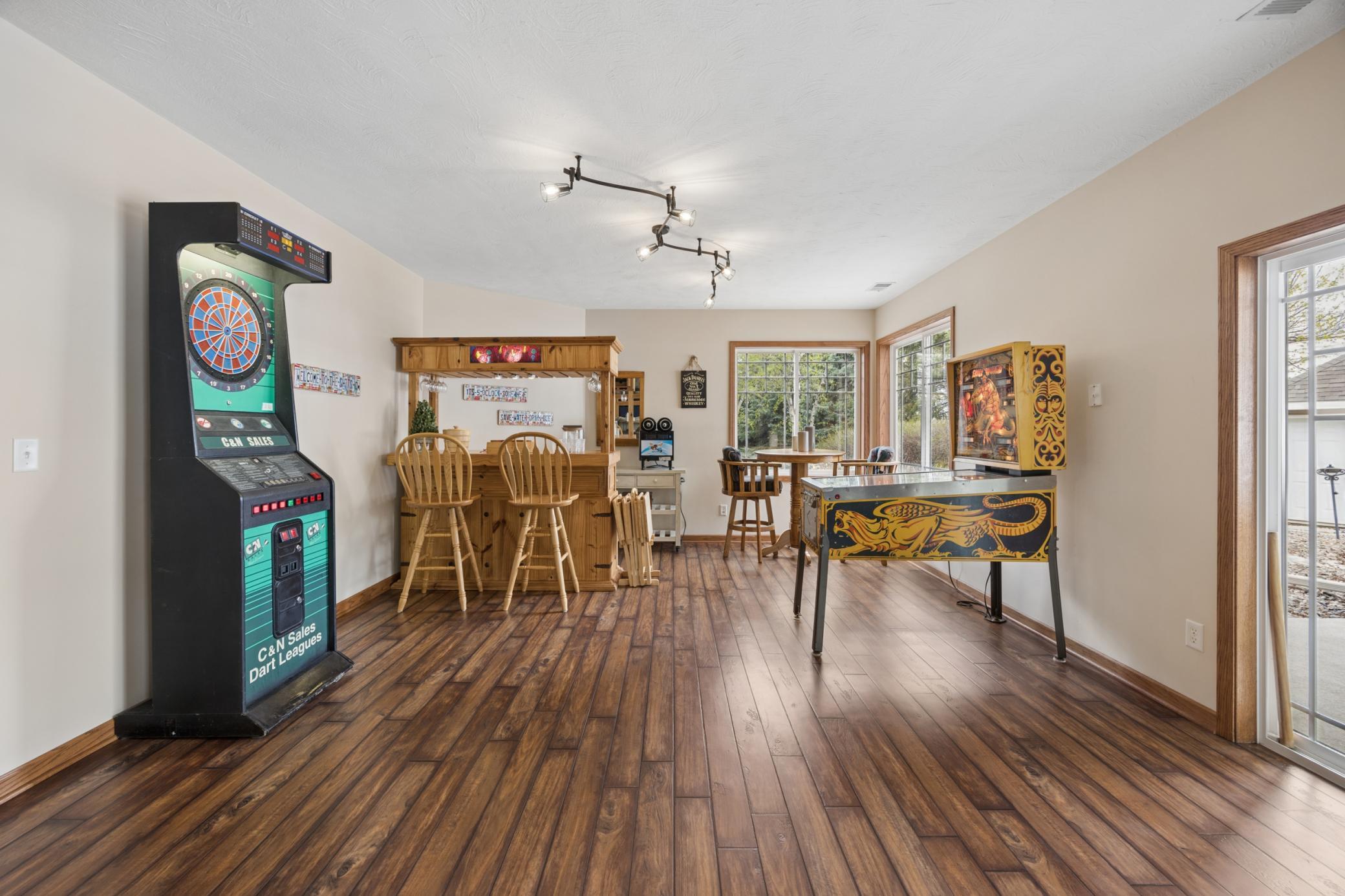 Lower level game room offering flexible entertaining space.
