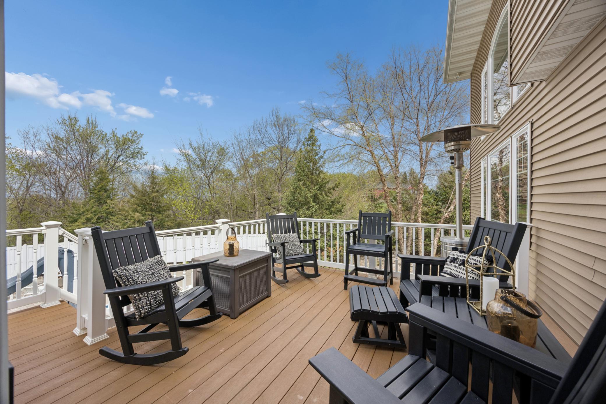 Large composite deck, perfect for outdoor entertaining.