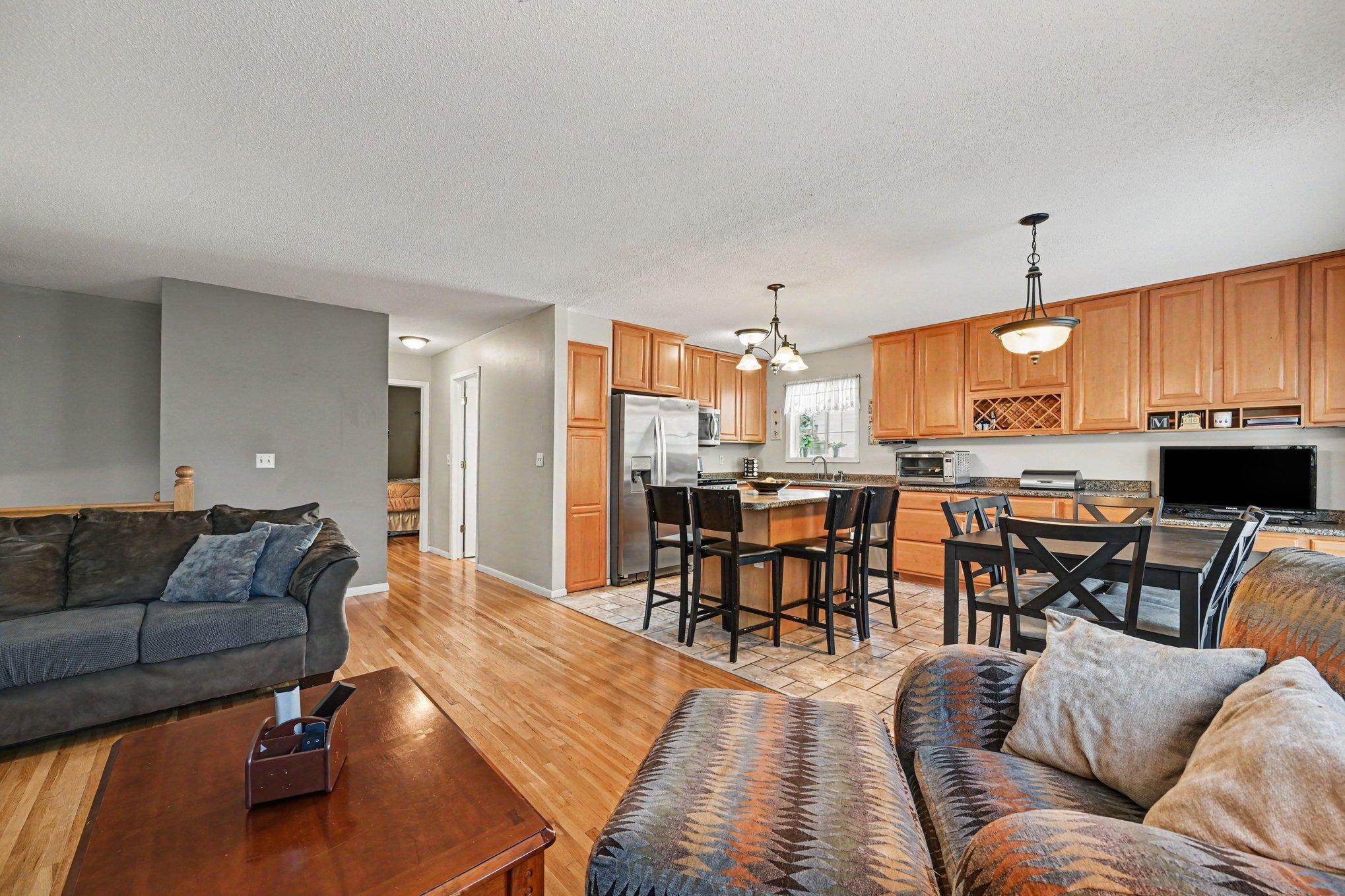 Living, Kitchen, Dining View