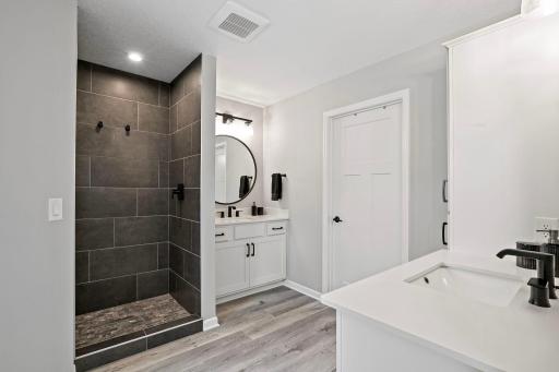 Walk-in shower and access to the walk-in closet
