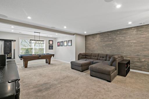 Head down to the lower level to discover an entertainers dream.