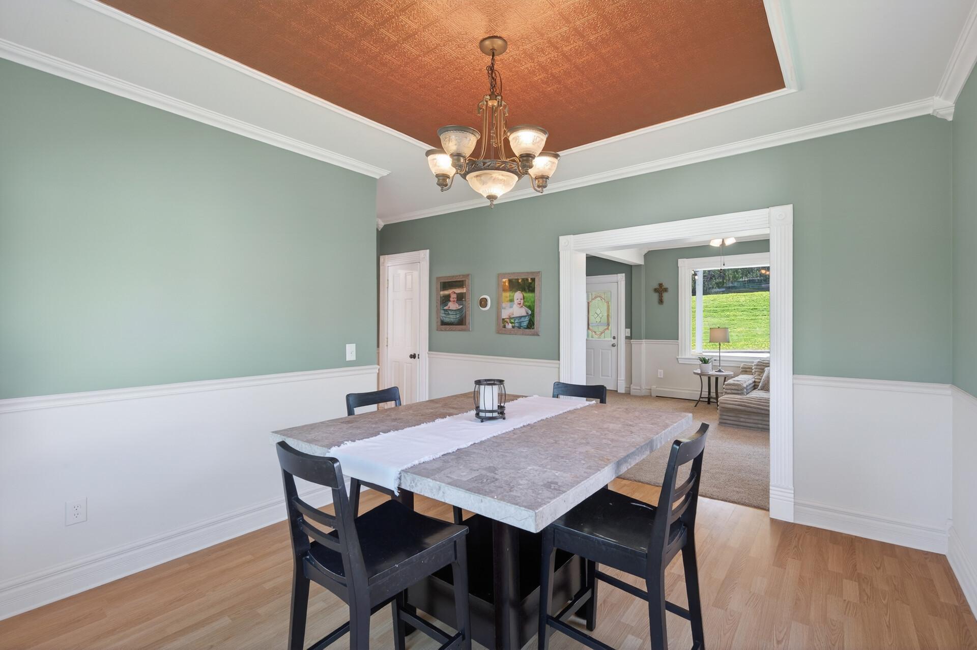 Dining room opens up to living room
