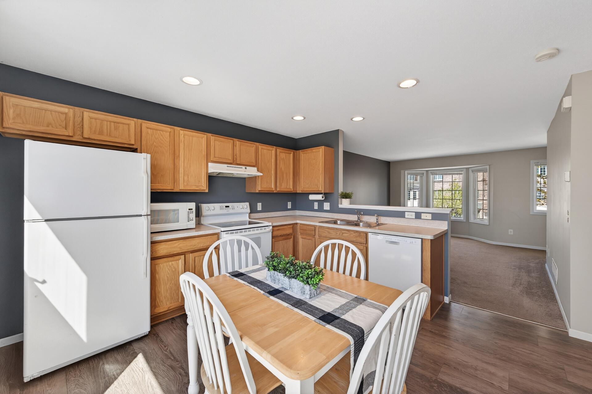 Kitchen open to living room