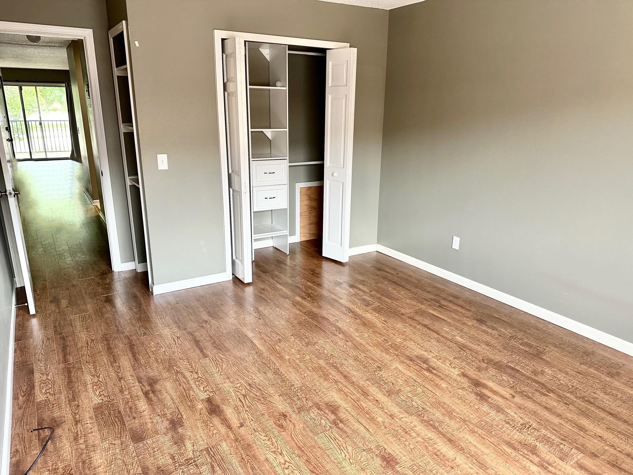 Bedroom with closet organization system