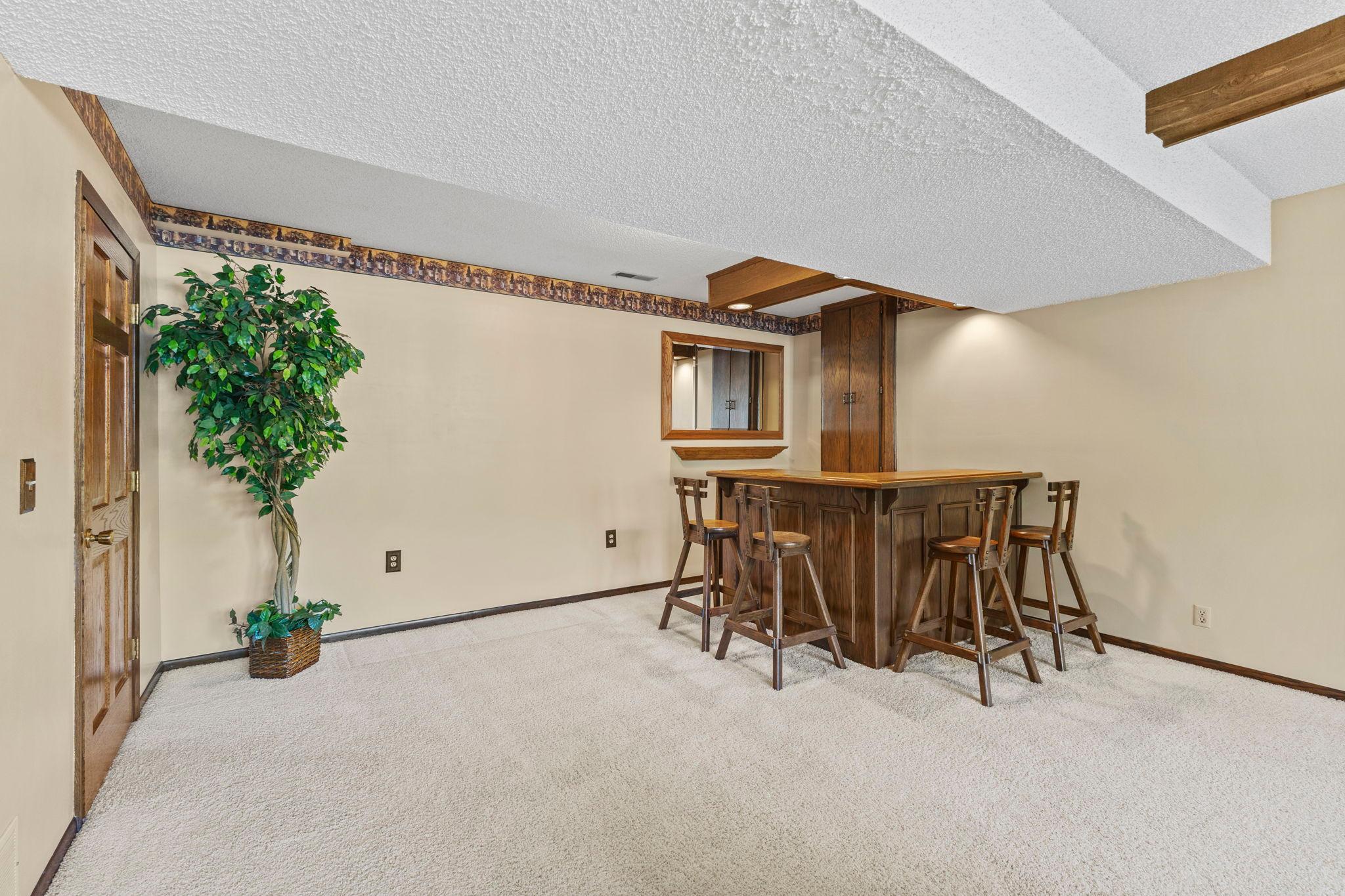 Even comes with a bar for all your entertaining needs!