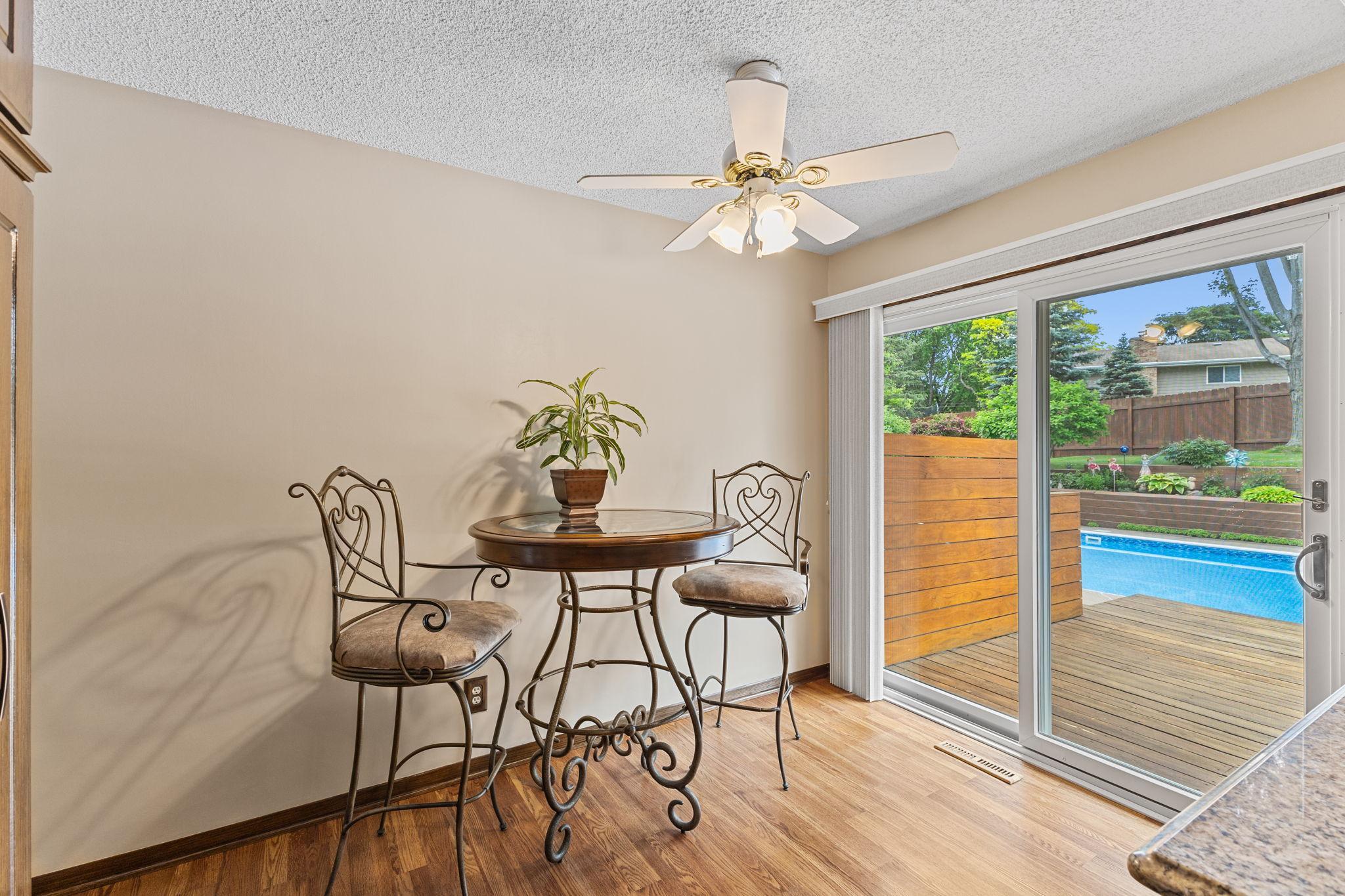 Freshly painted with new Anderson sliding glass doors to your beautiful backyard!