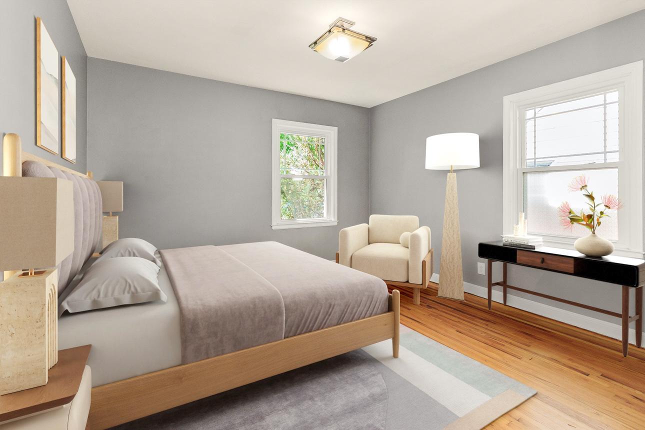 Virtually staged Primary Bedroom