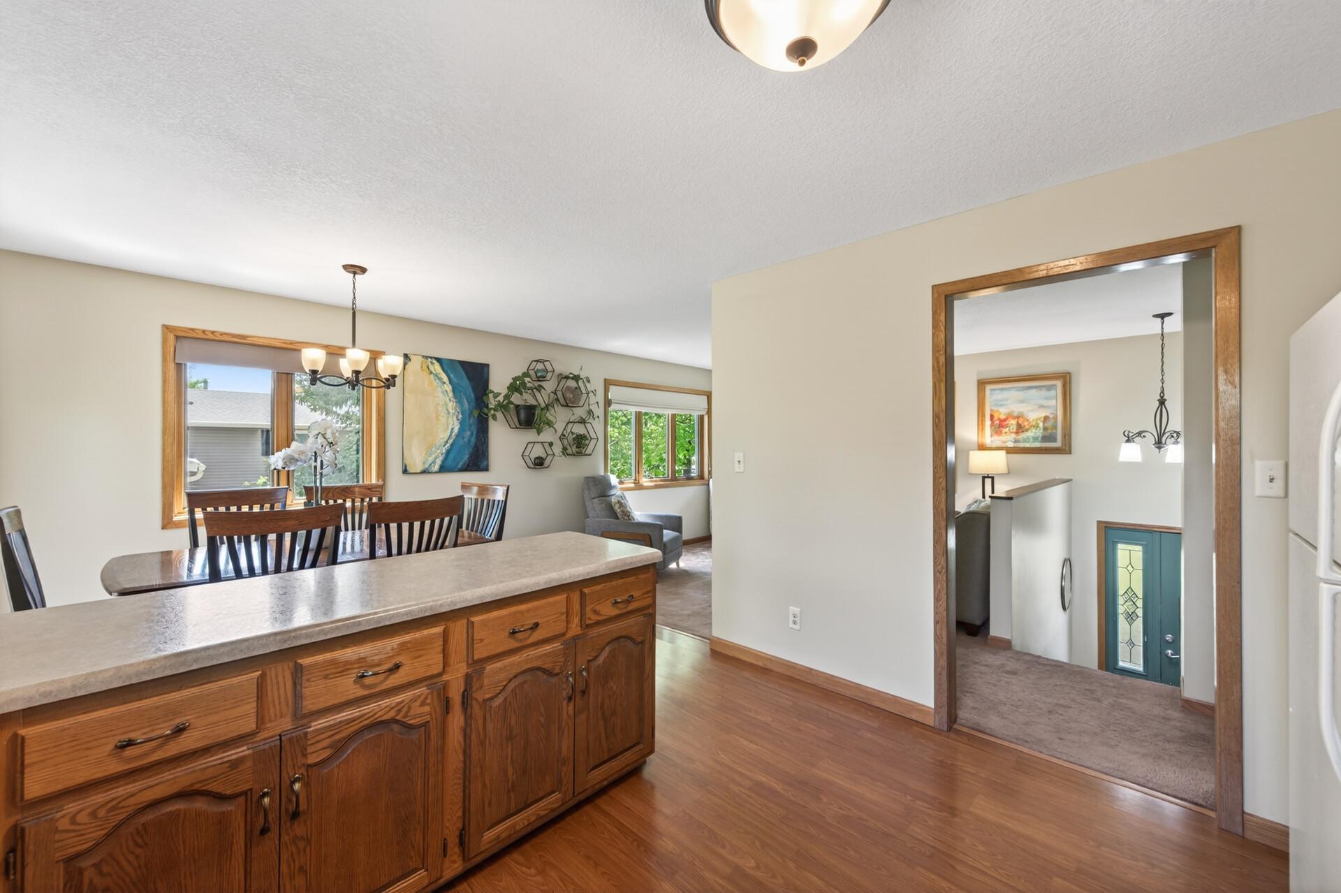 Kitchen to dining and hallway