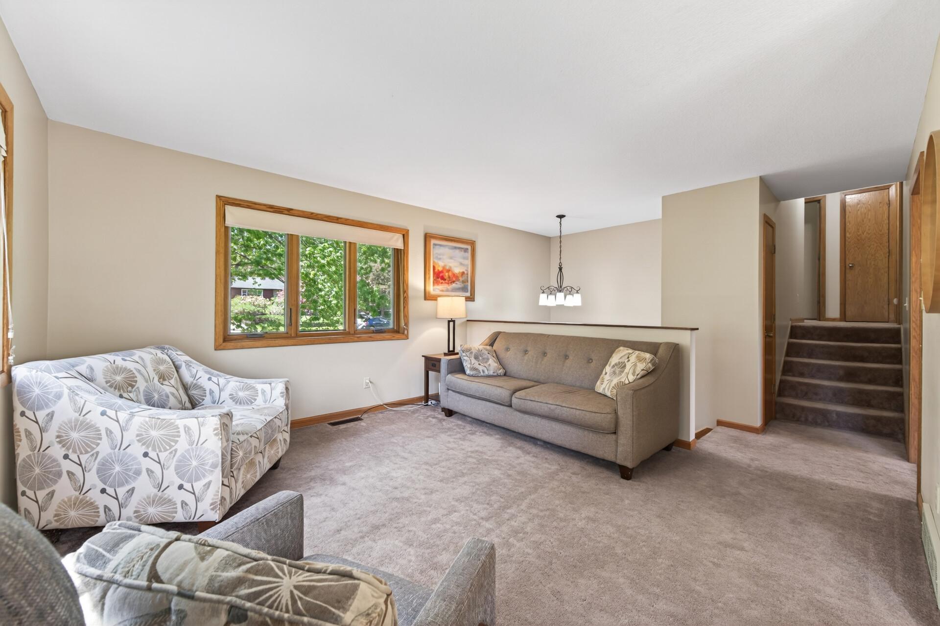 Living room to front of home