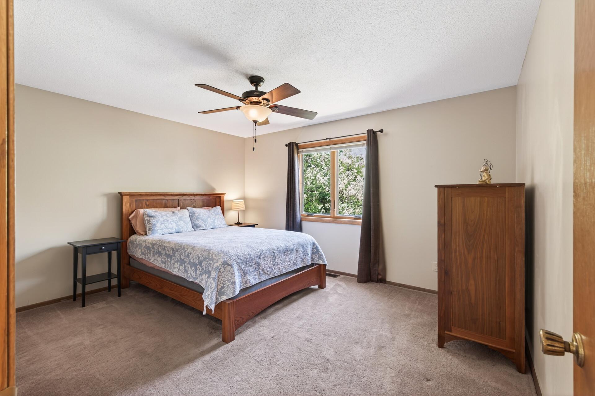 Main bedroom with view of the amazing backyard