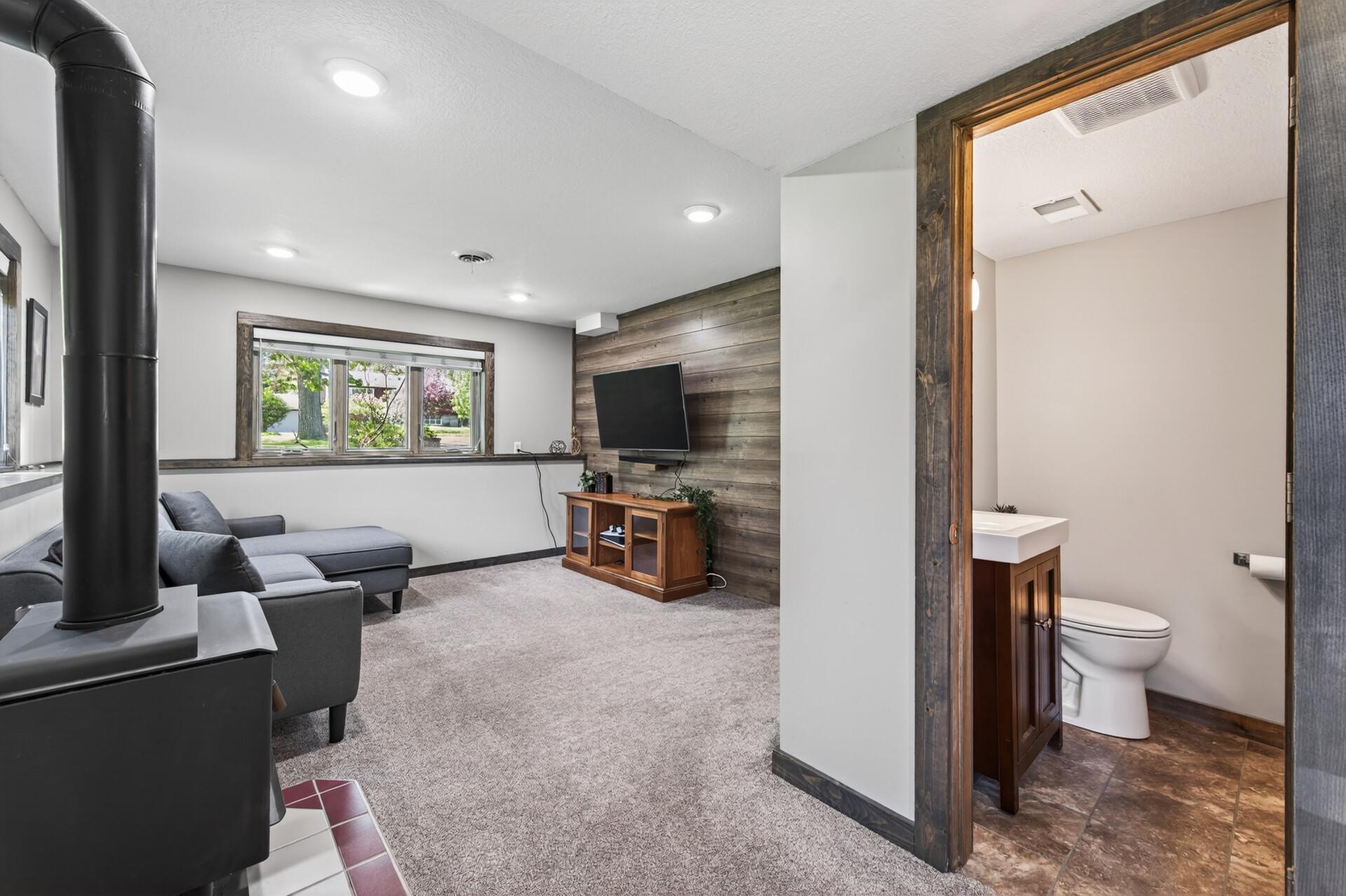 Half bath right off of family room