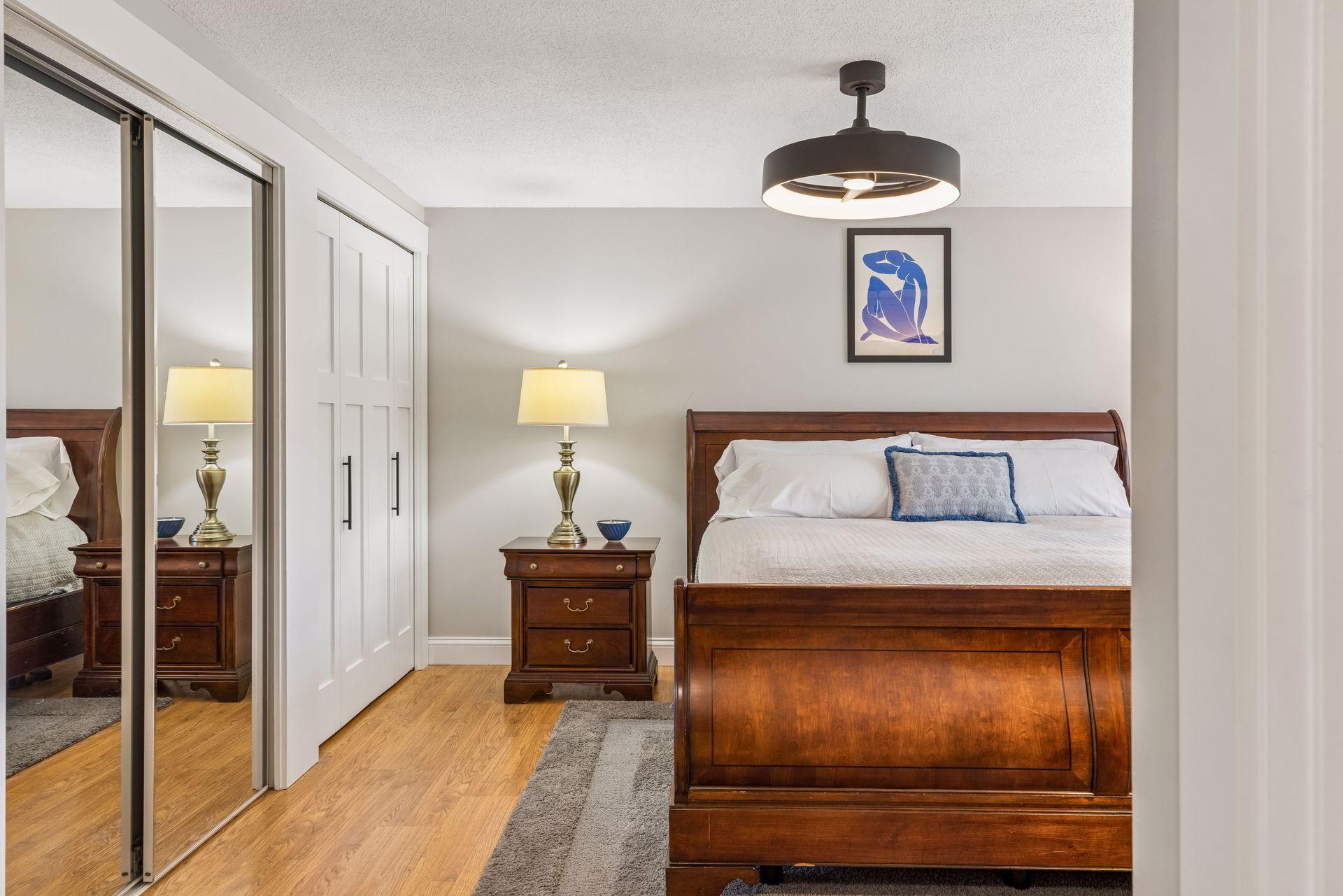 Large master bedroom with huge closets