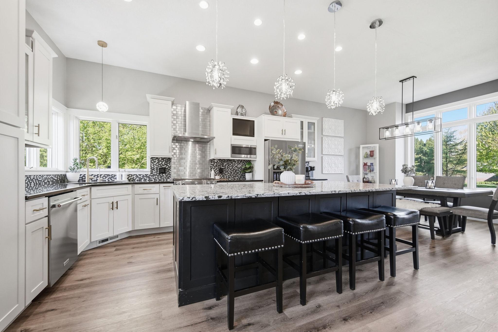 Gourmet Kitchen with high-end stainless steel appliances