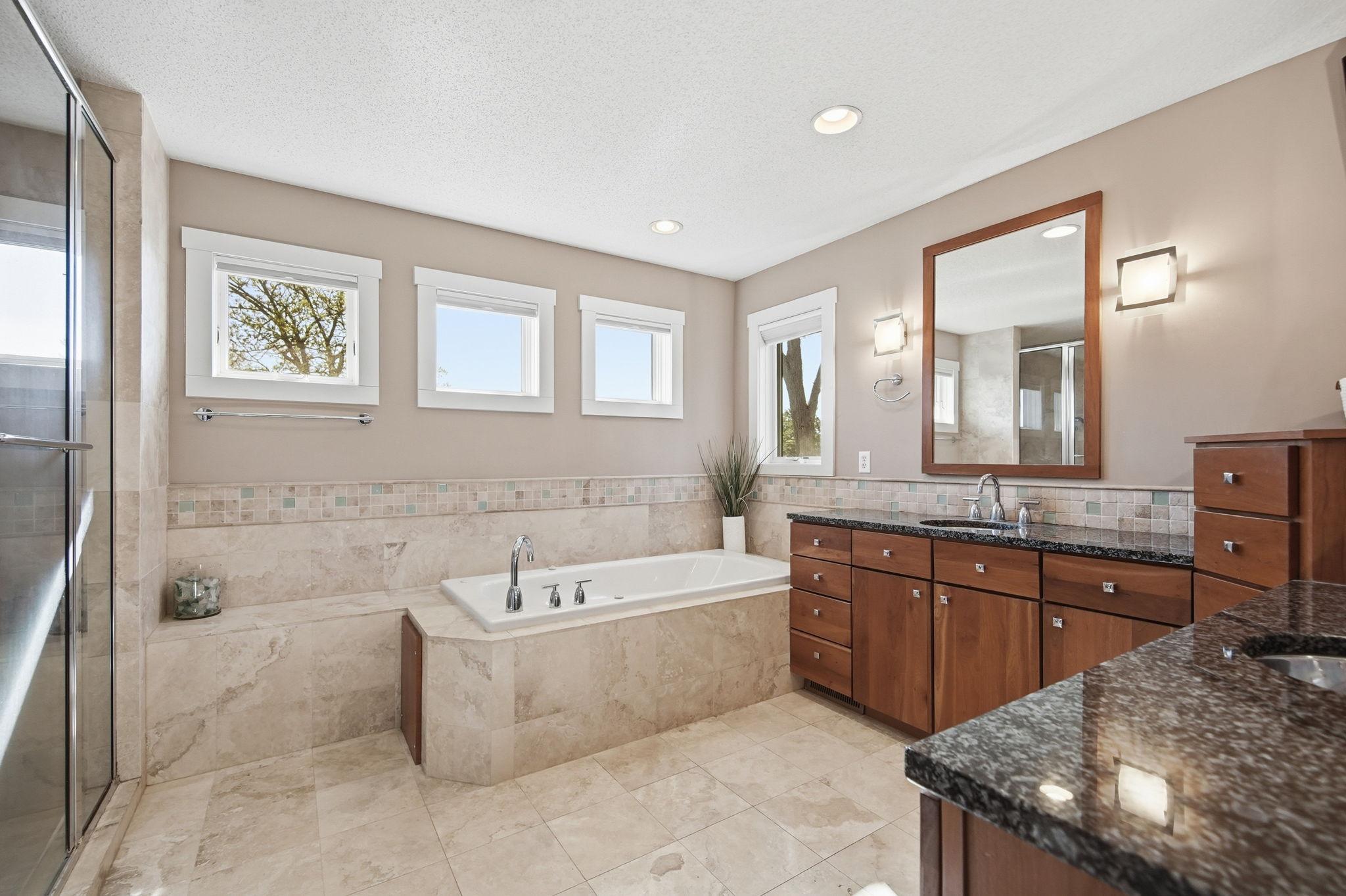 Luxe spa-like primary bath