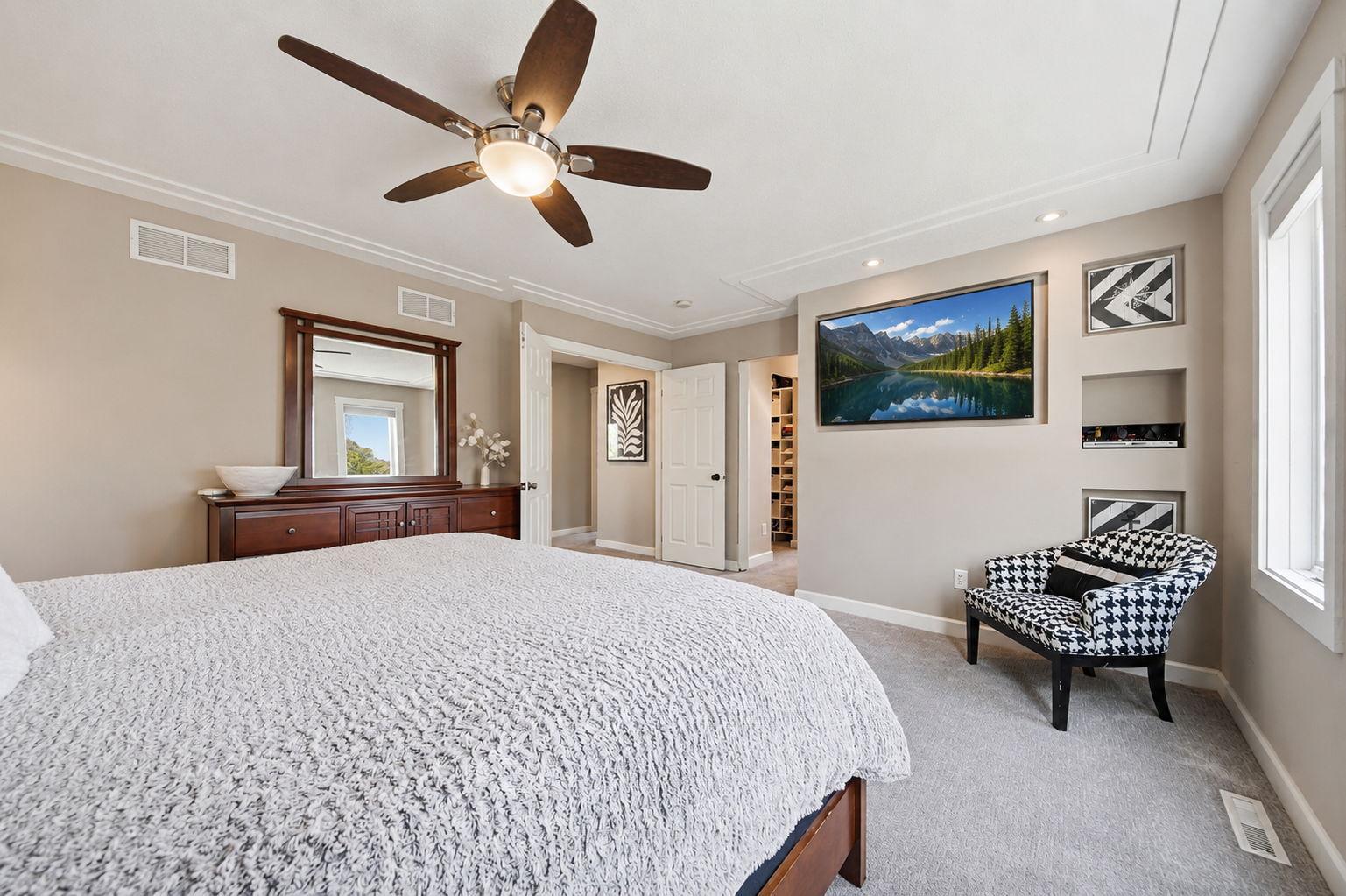 Primary suite is large and romantic