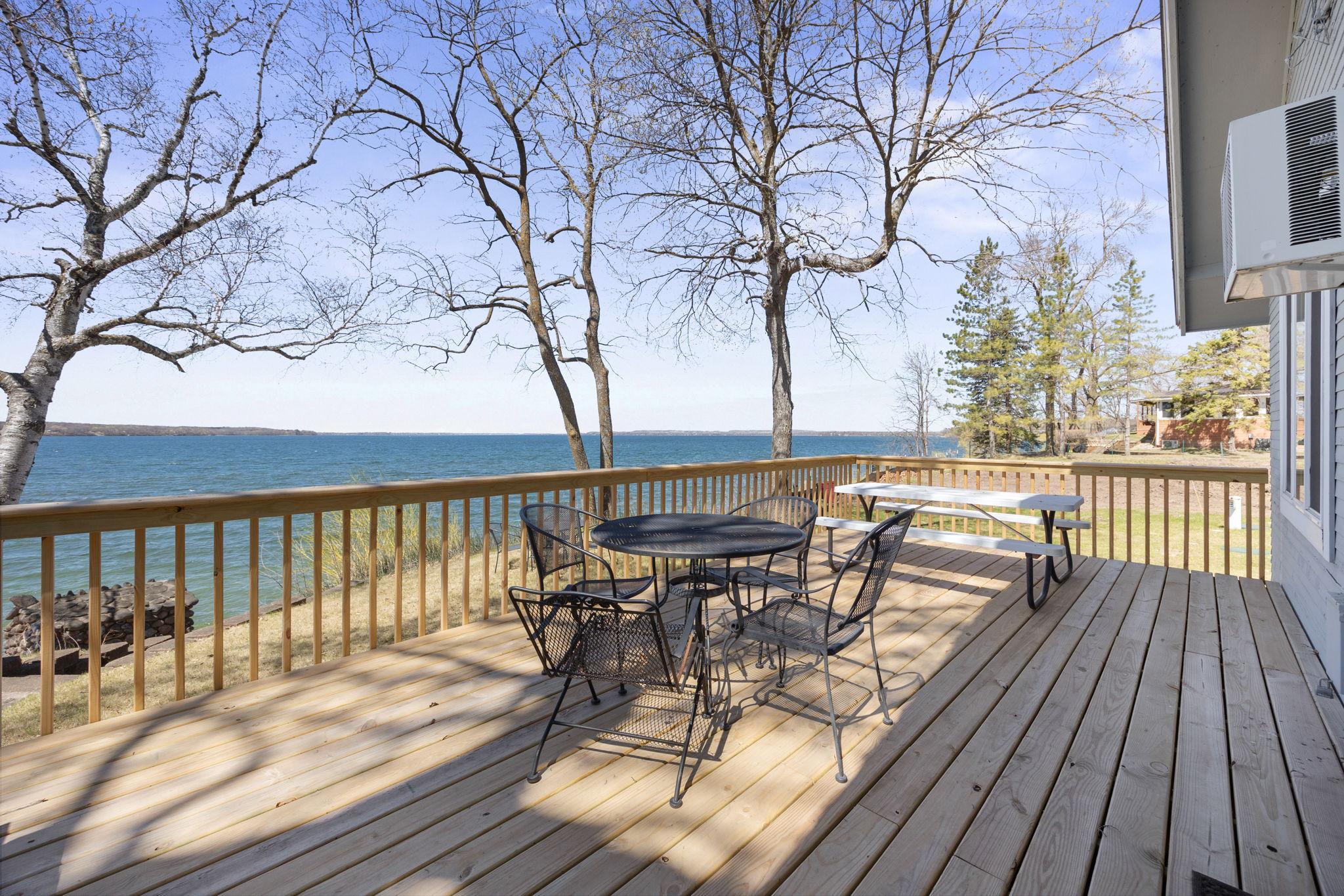 Waterfront deck facing west for the BEST sunsets