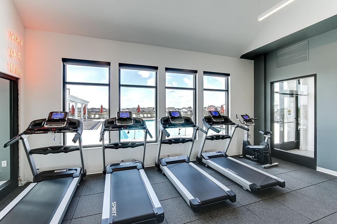 Treadmills have a great view of the pool area!