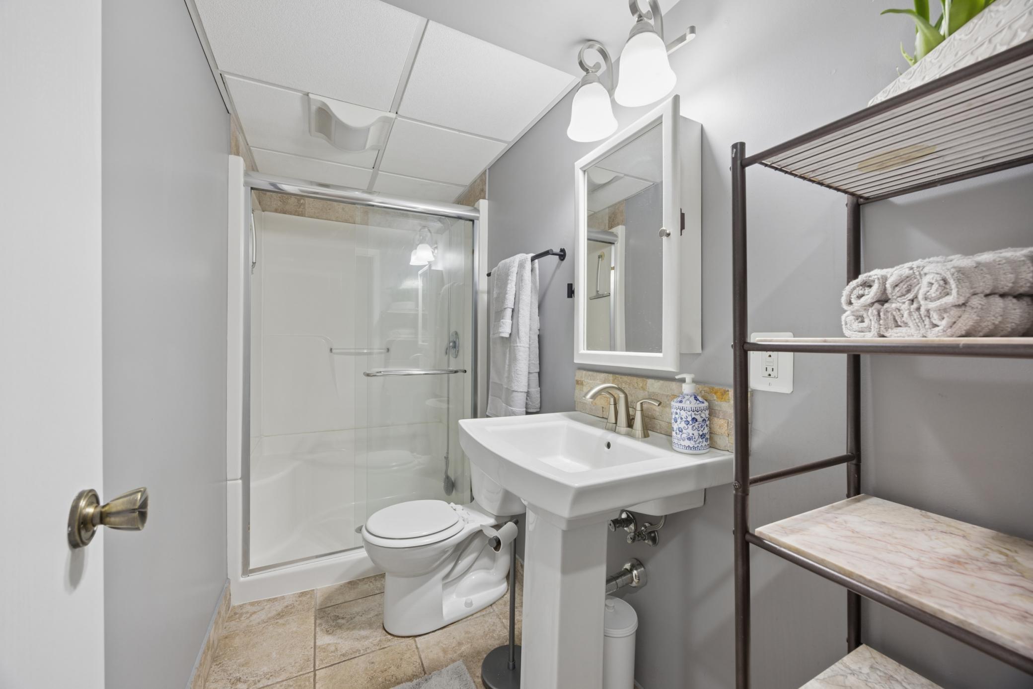 Updated Bath in Lower Level