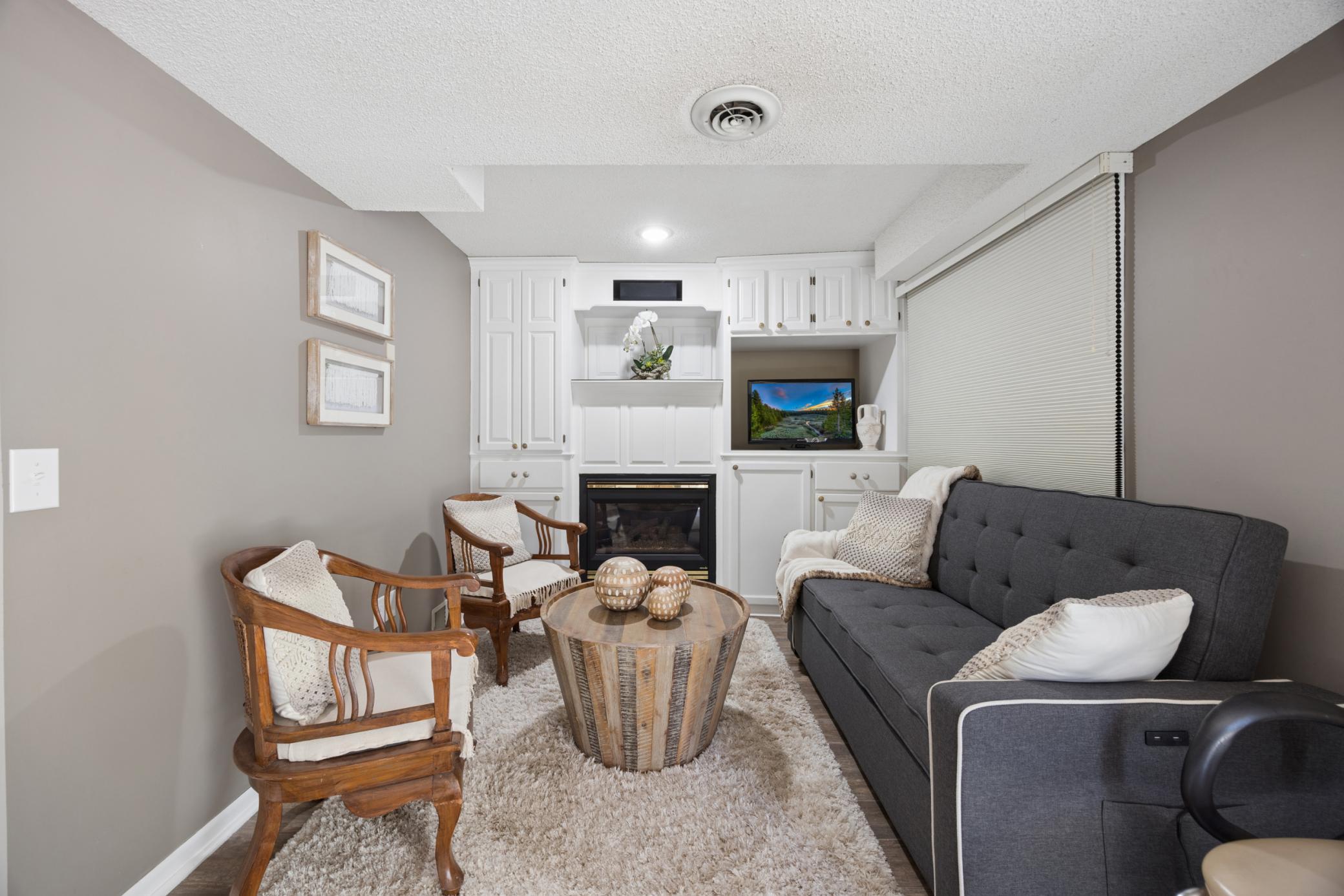 Family Room Area with Cozy Fireplace