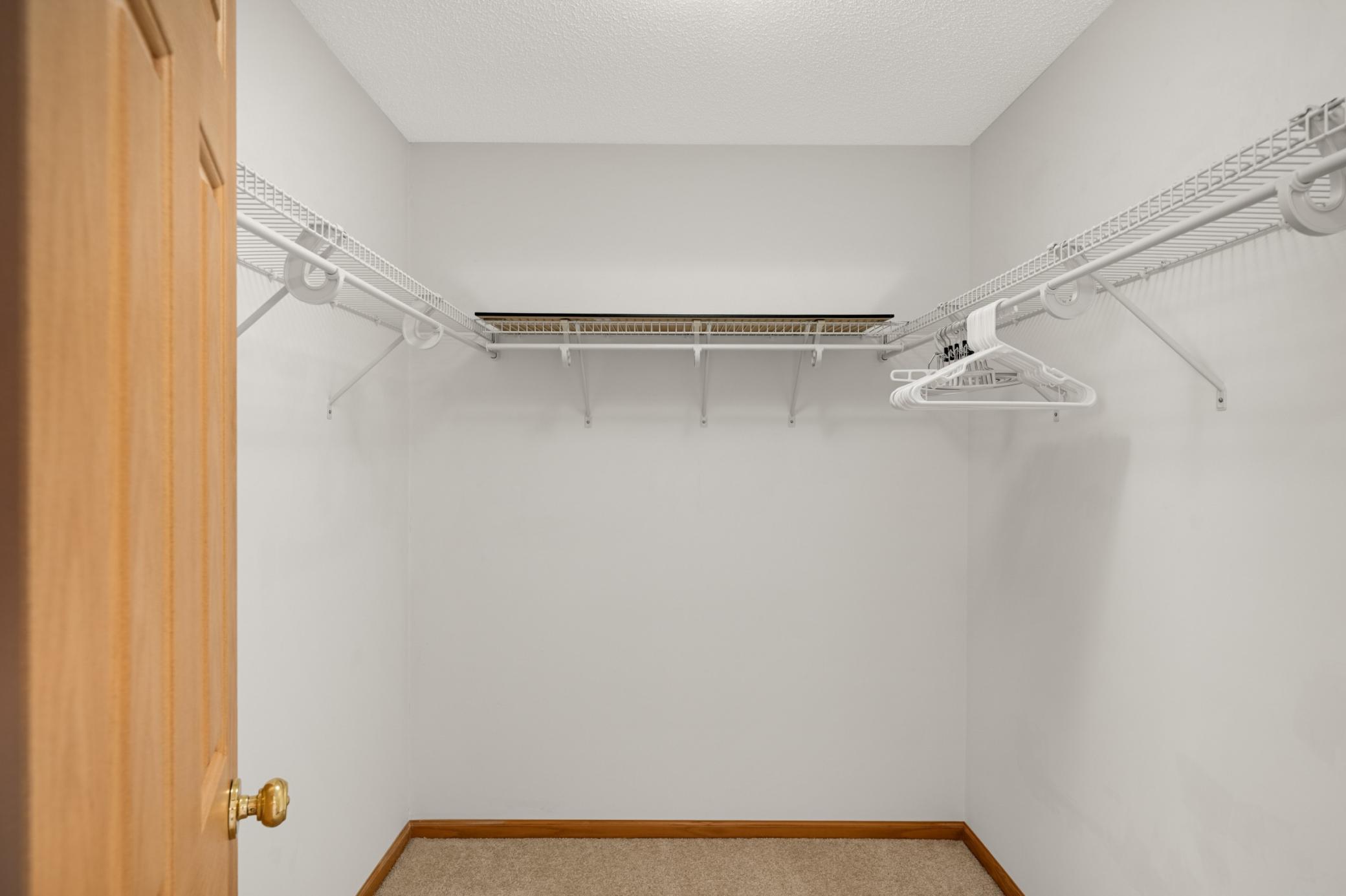 Walk-in closet in the primary bedroom