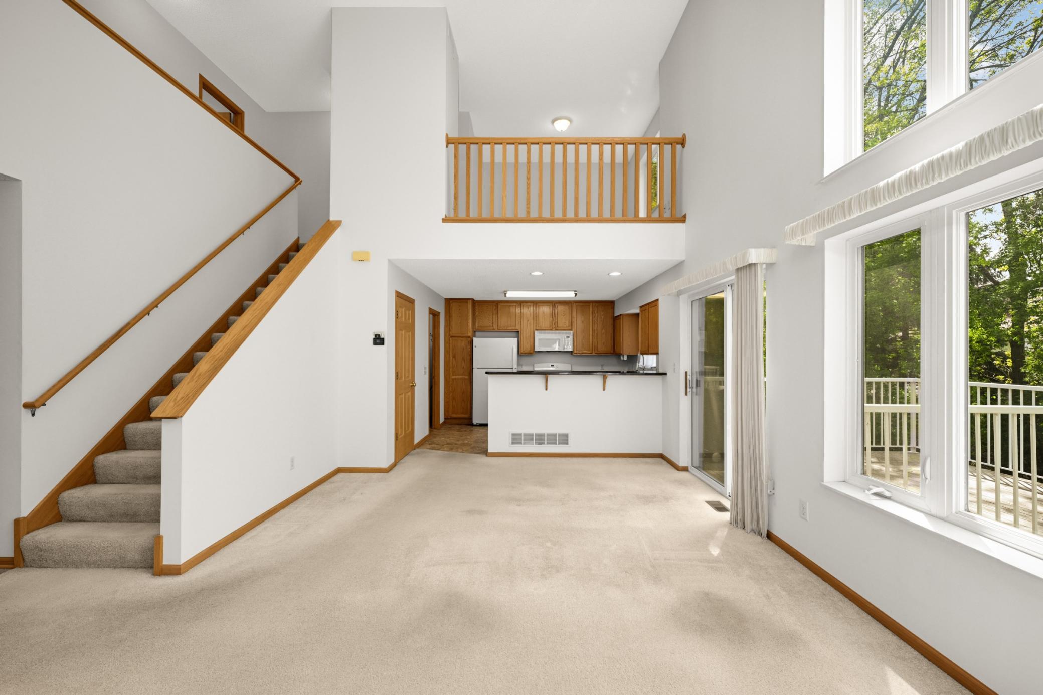 Convenient upper-level loft area overlooking the living room
