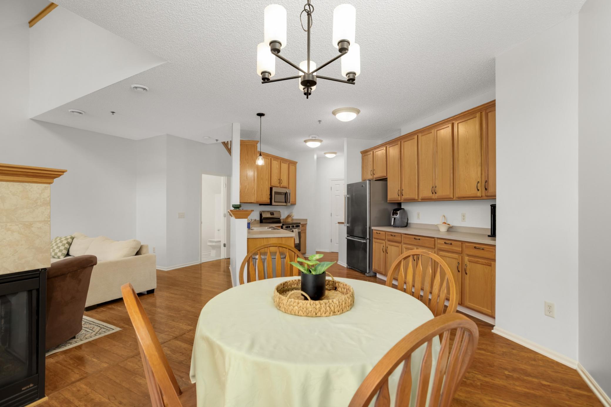 Spacious dining and kitchen
