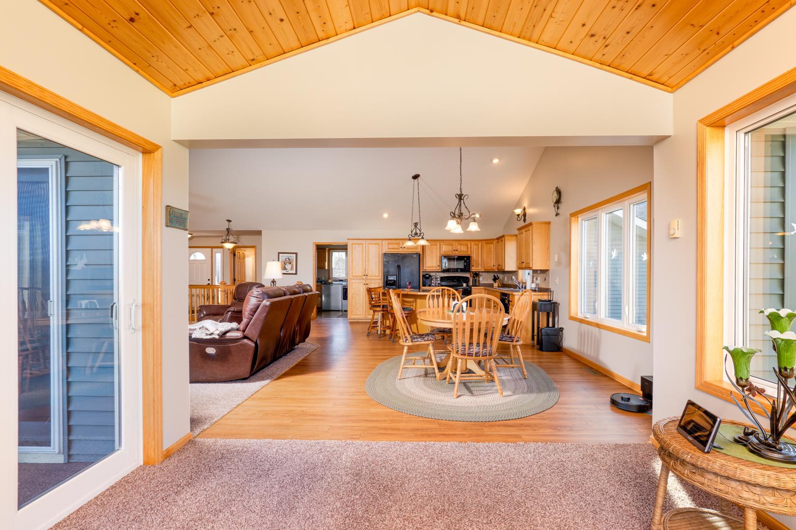 Looking to towards the dining area from the sunroom