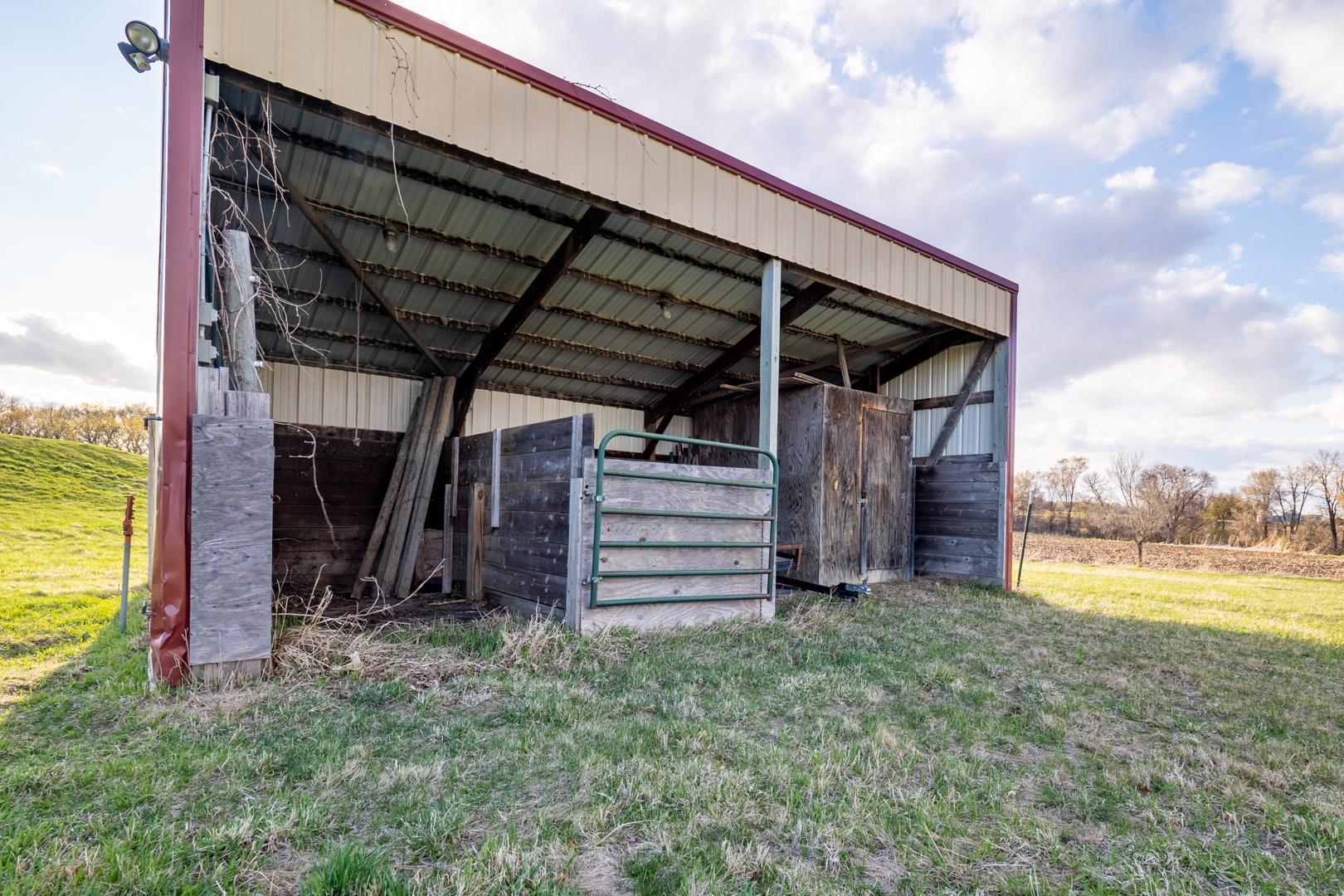 Inside of loafing shed