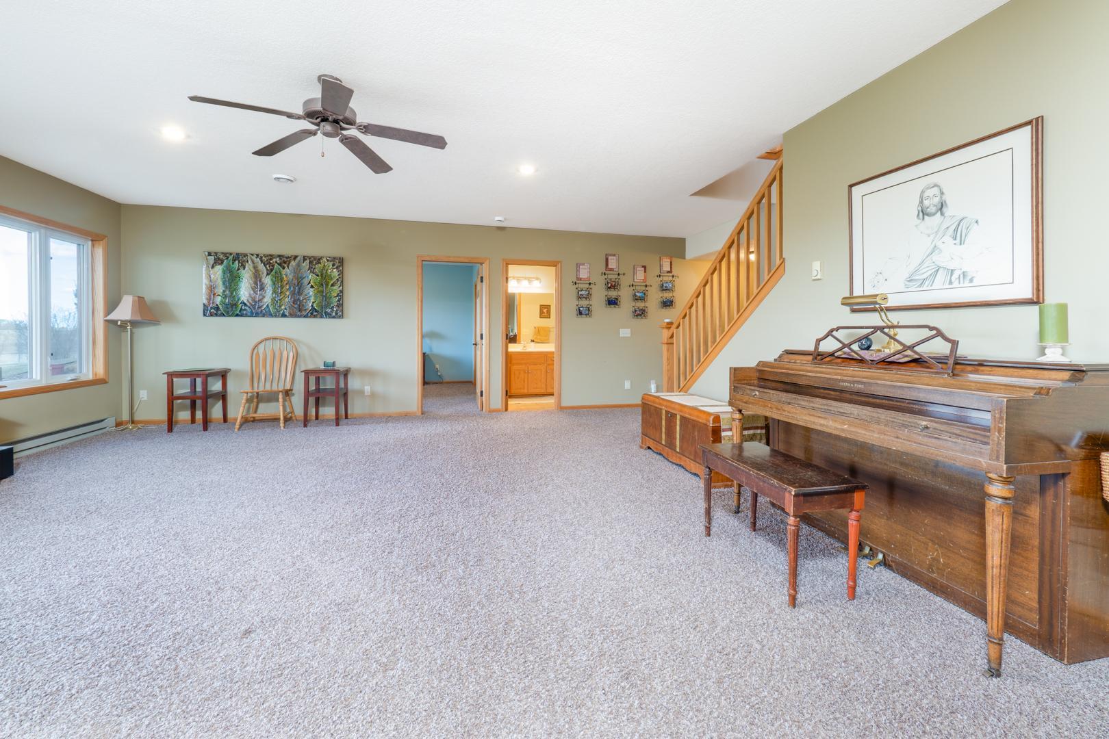 Another view of the lower level family room