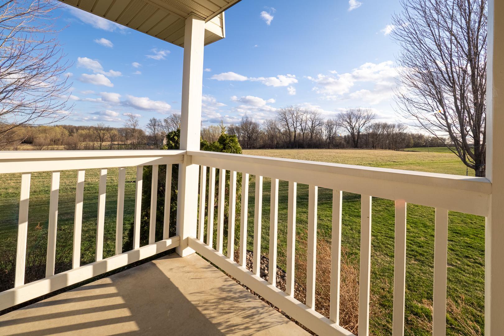 West facing views from the front porch