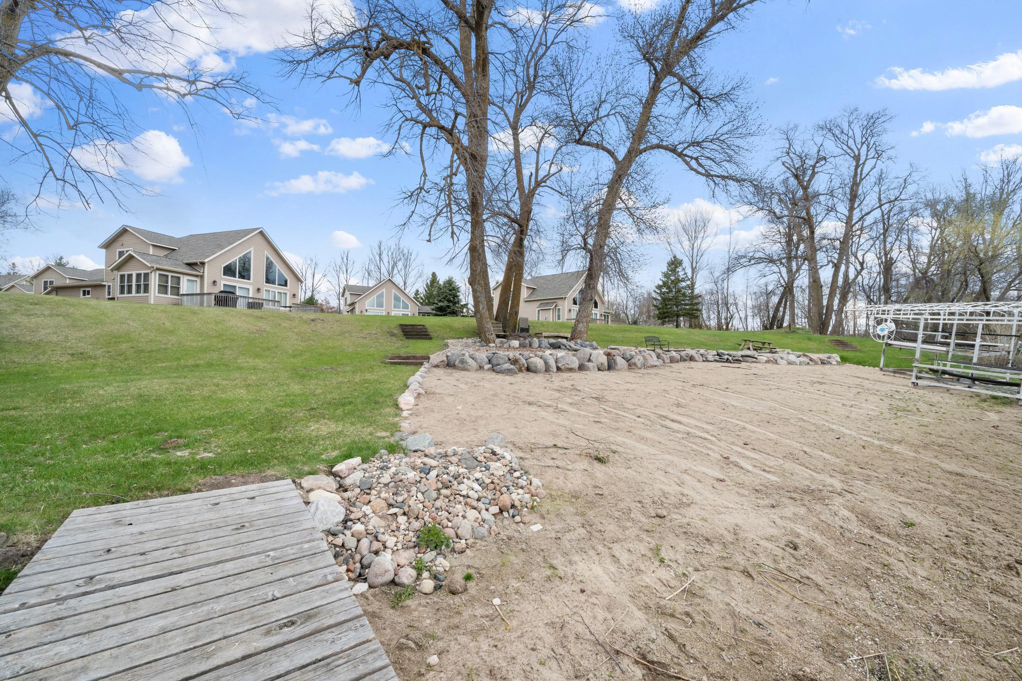 The 400+ foot beach area is shared by the 9 homes in the association and is very private from neighboring properties
