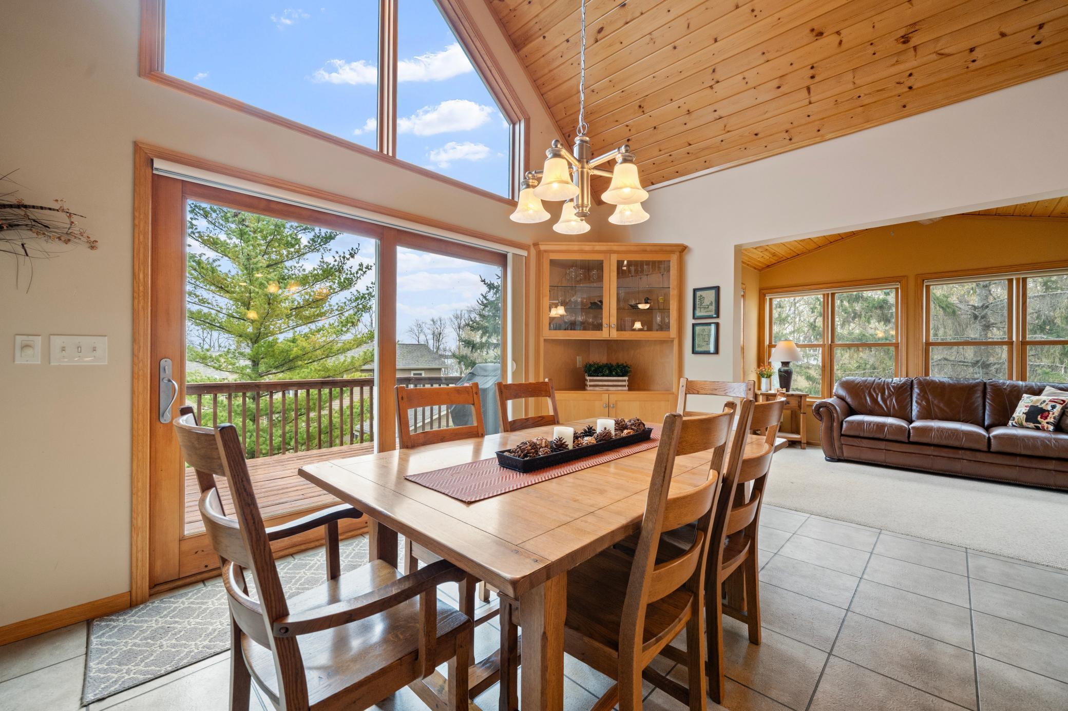 Dining area walks out to the large deck