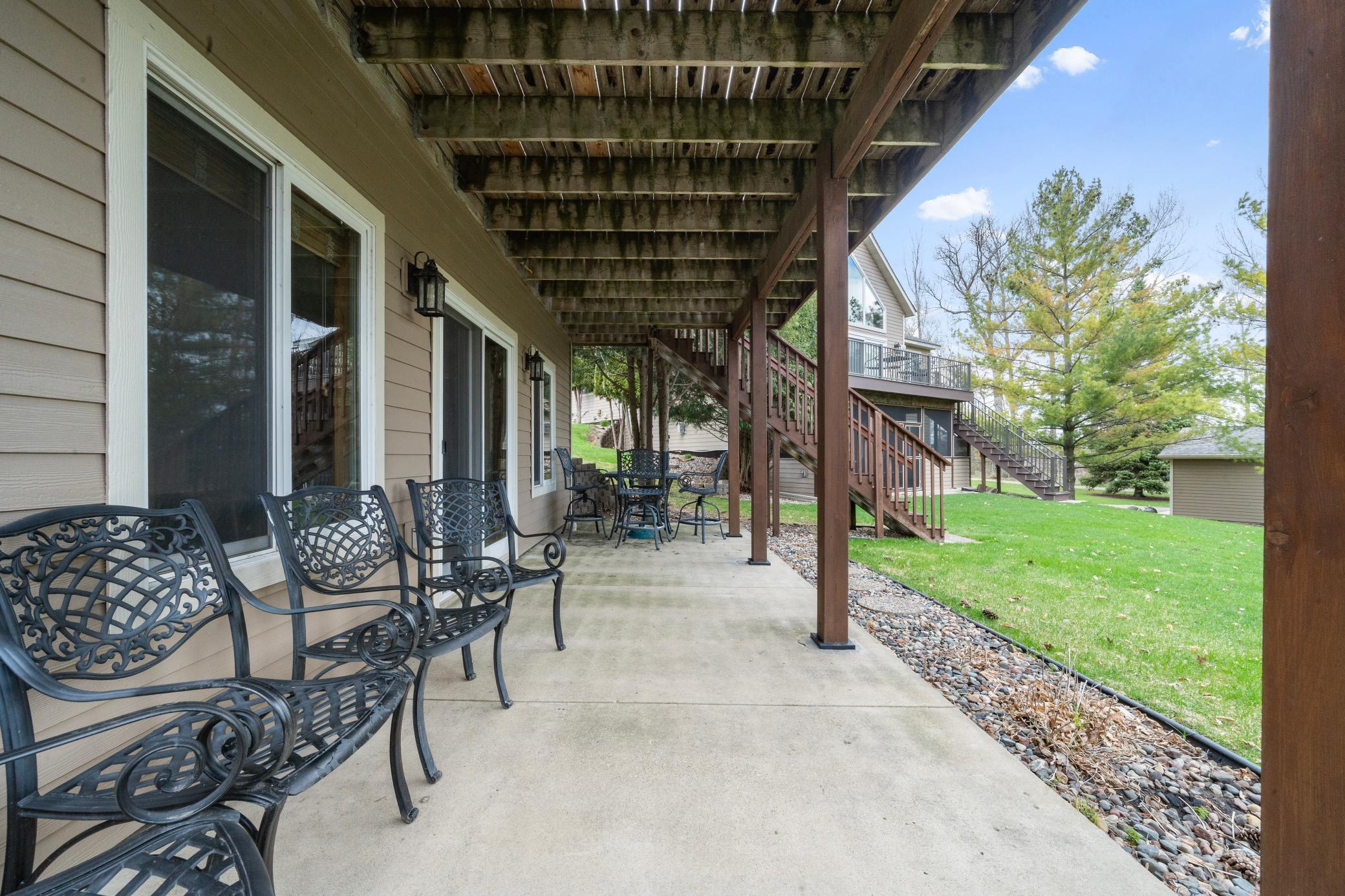 Enjoy outdoor living on this generous patio with plenty of room for entertaining